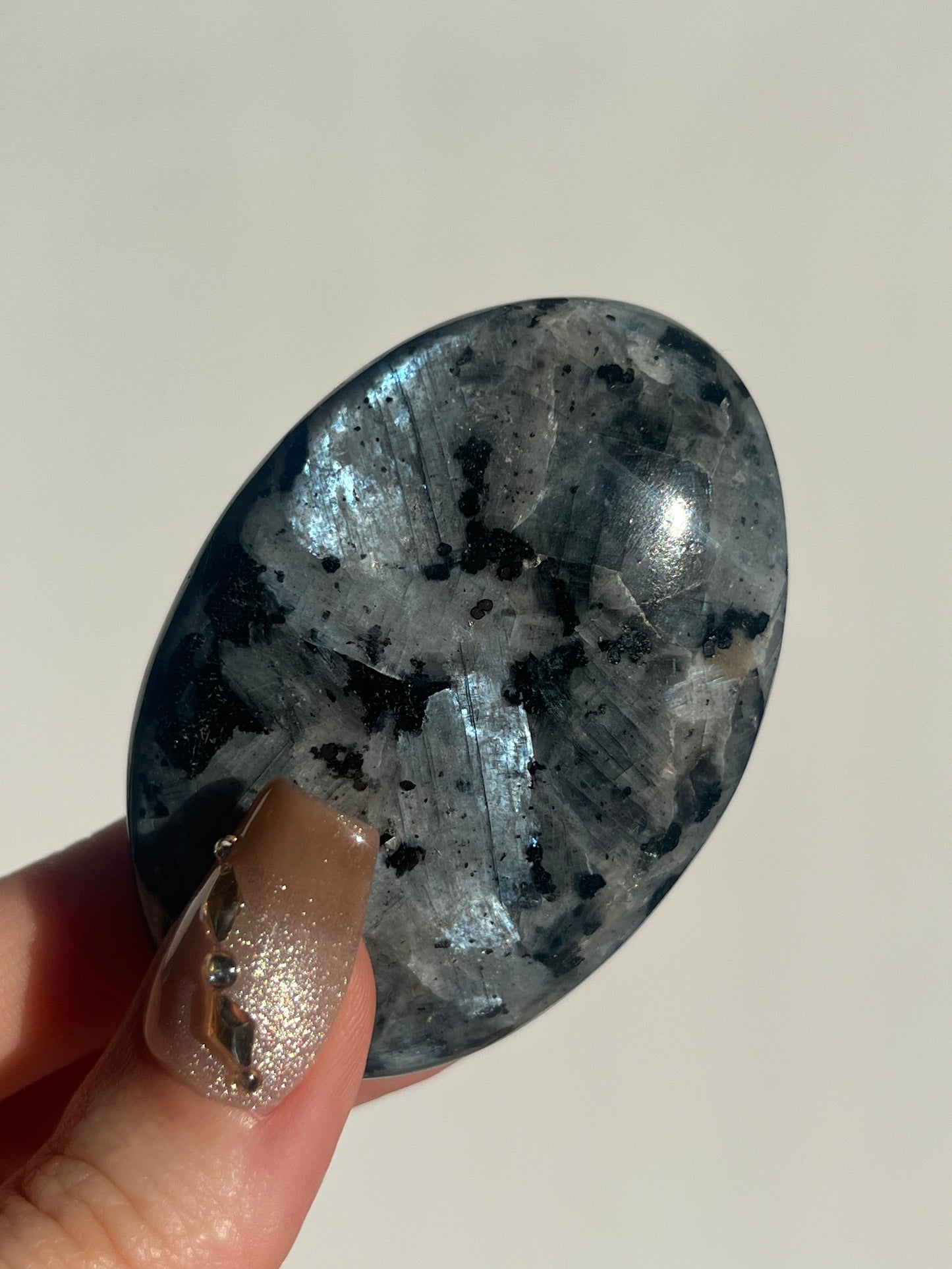 Flashy Larvikite Palmstone B