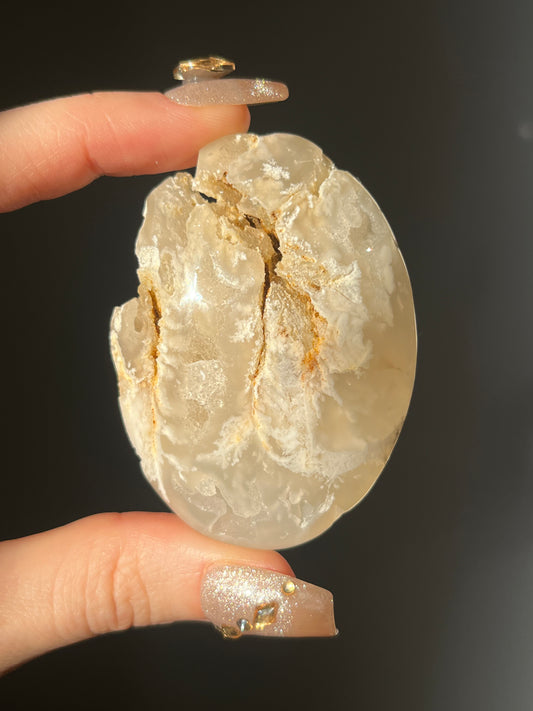 Druzy Flower Agate Palmstone A