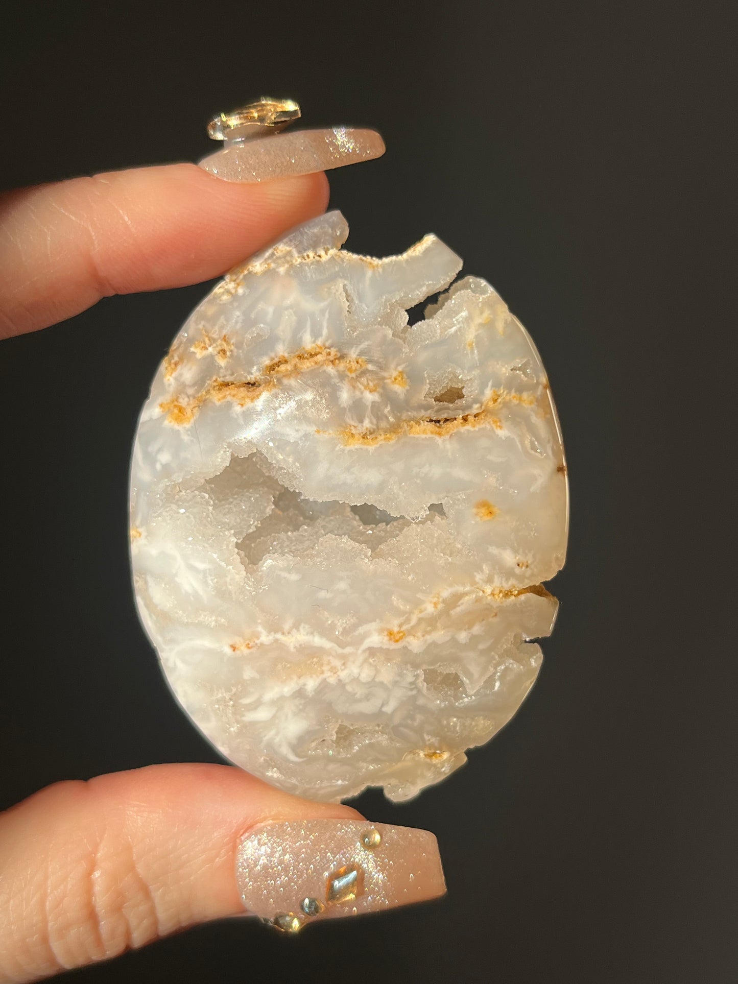 Druzy Flower Agate Palmstone B