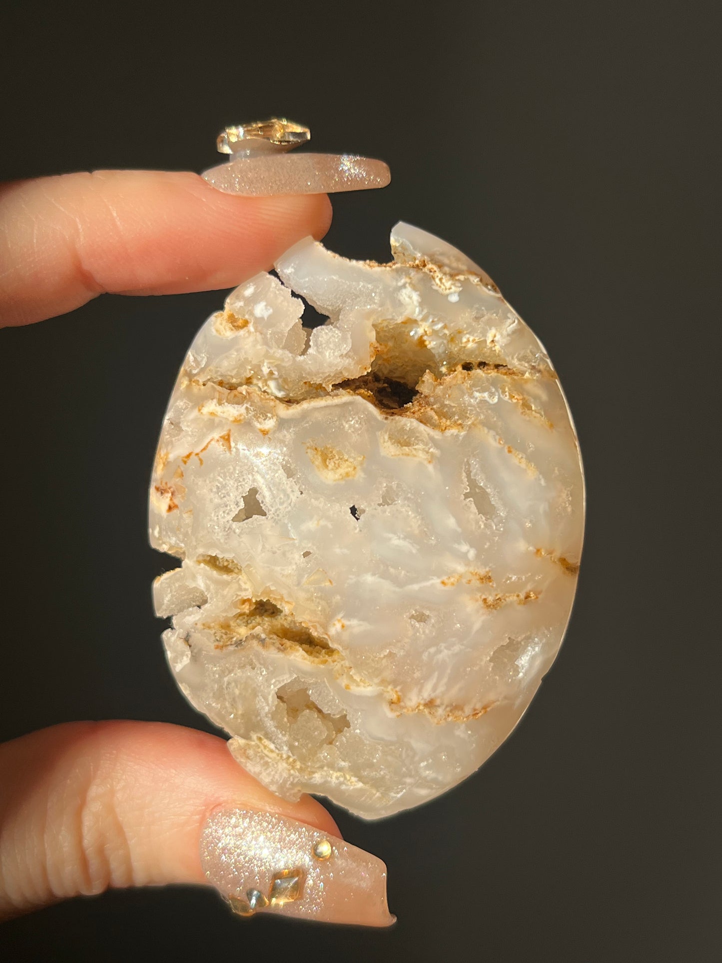 Druzy Flower Agate Palmstone B