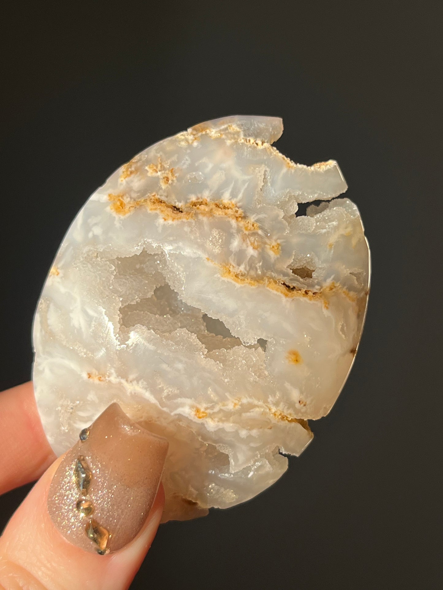 Druzy Flower Agate Palmstone B