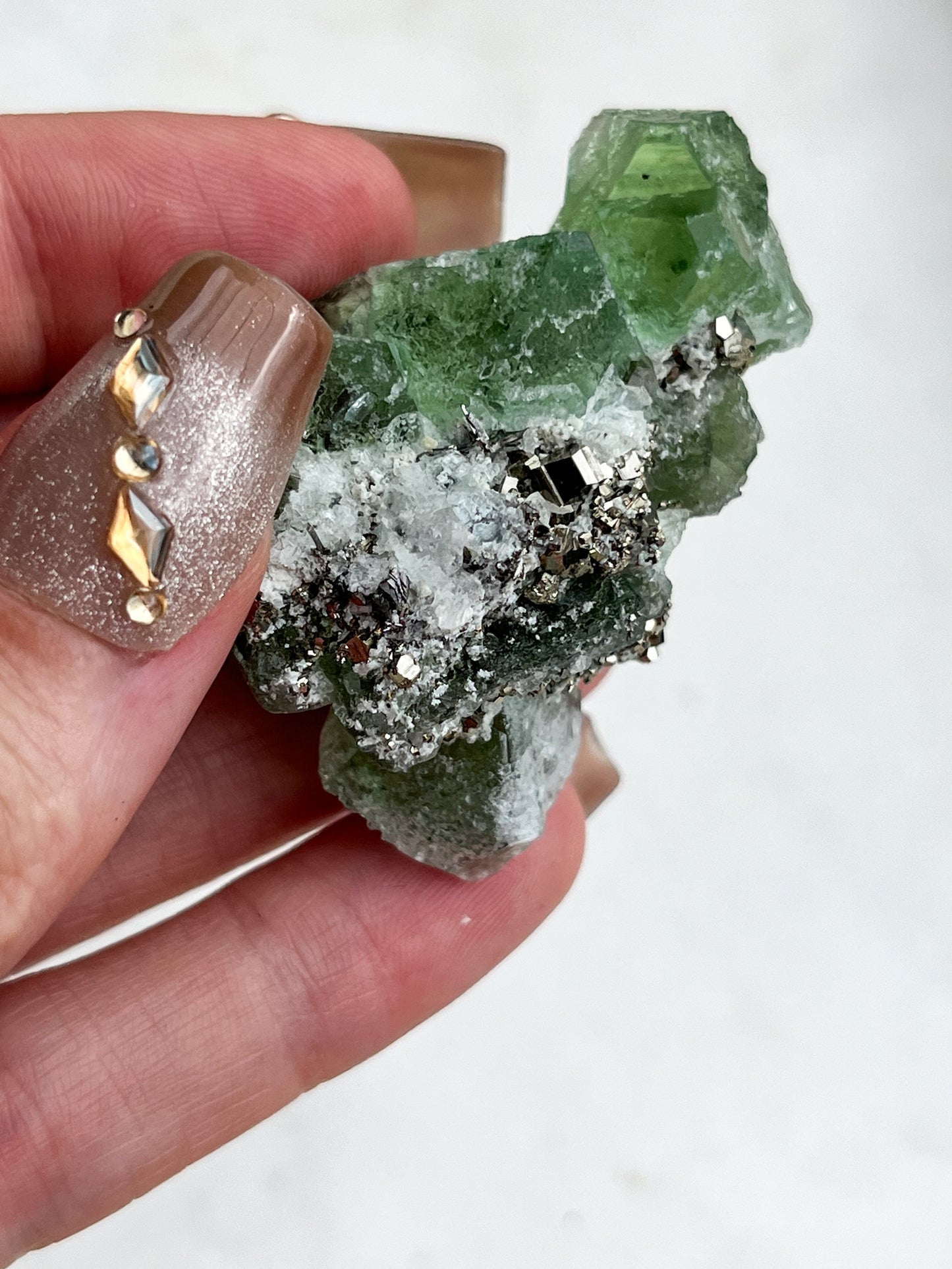 Peruvian Green Fluorite with Pyrite, Sphalerite & Galena #8
