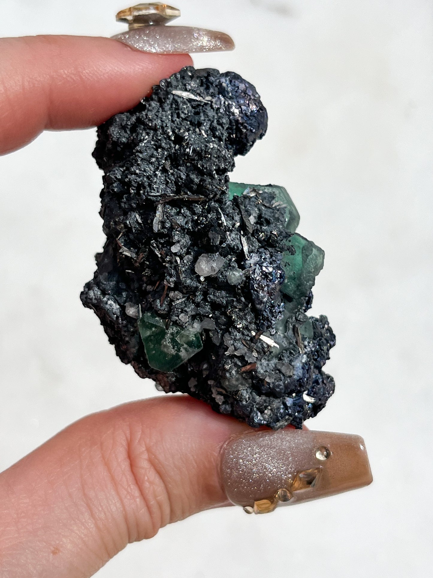 Peruvian Green Fluorite with Pyrite, Sphalerite & Galena #4