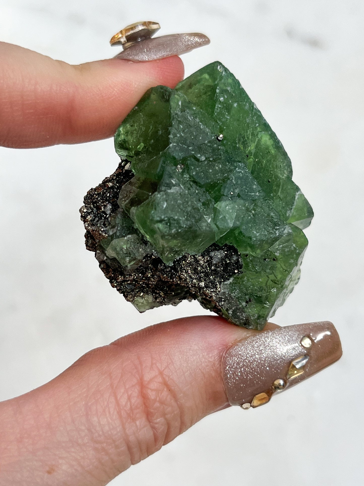 Peruvian Green Fluorite with Pyrite, Sphalerite & Galena #5