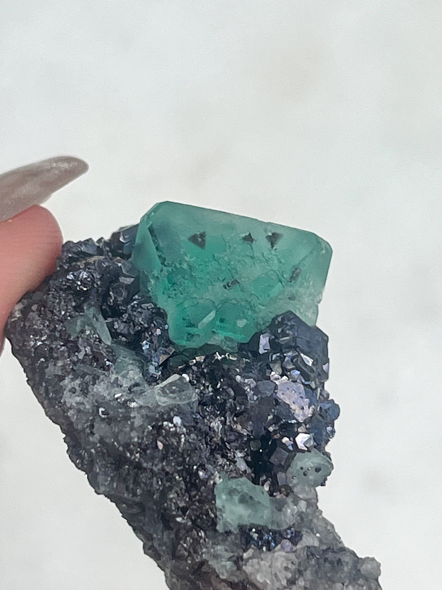 Peruvian Green Fluorite with Pyrite, Sphalerite & Galena #16
