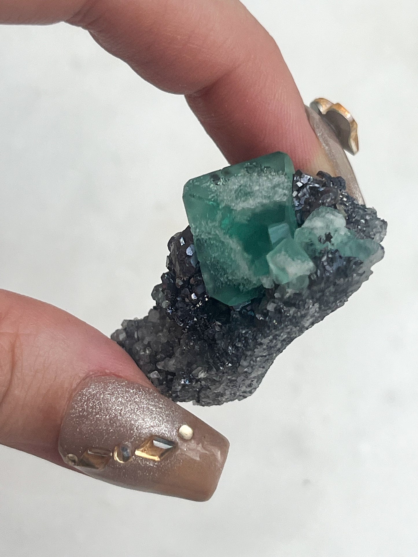 Peruvian Green Fluorite with Pyrite, Sphalerite & Galena #16