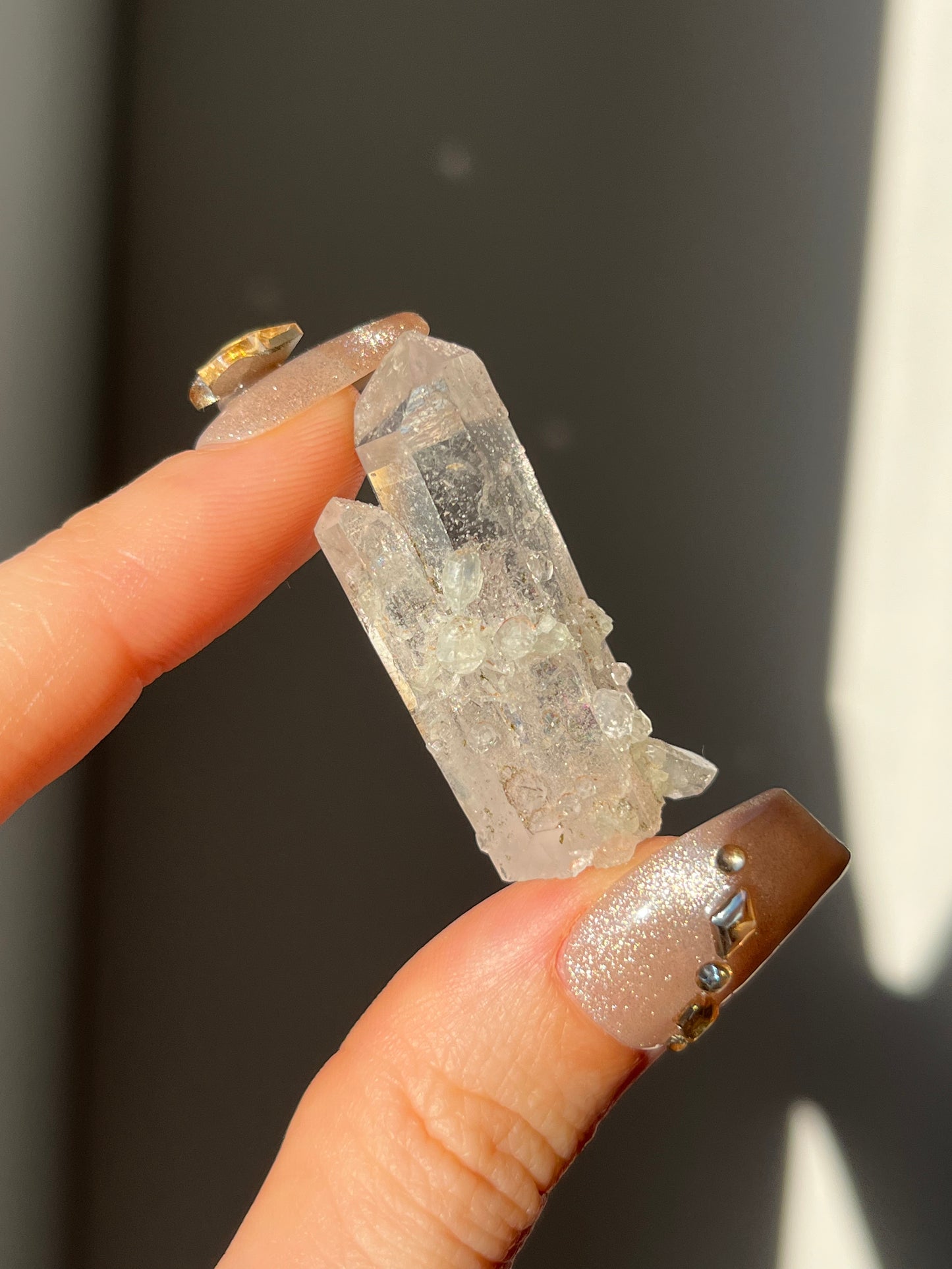 Goboboseb Quartz with Analcime and Prehnite Jacket B