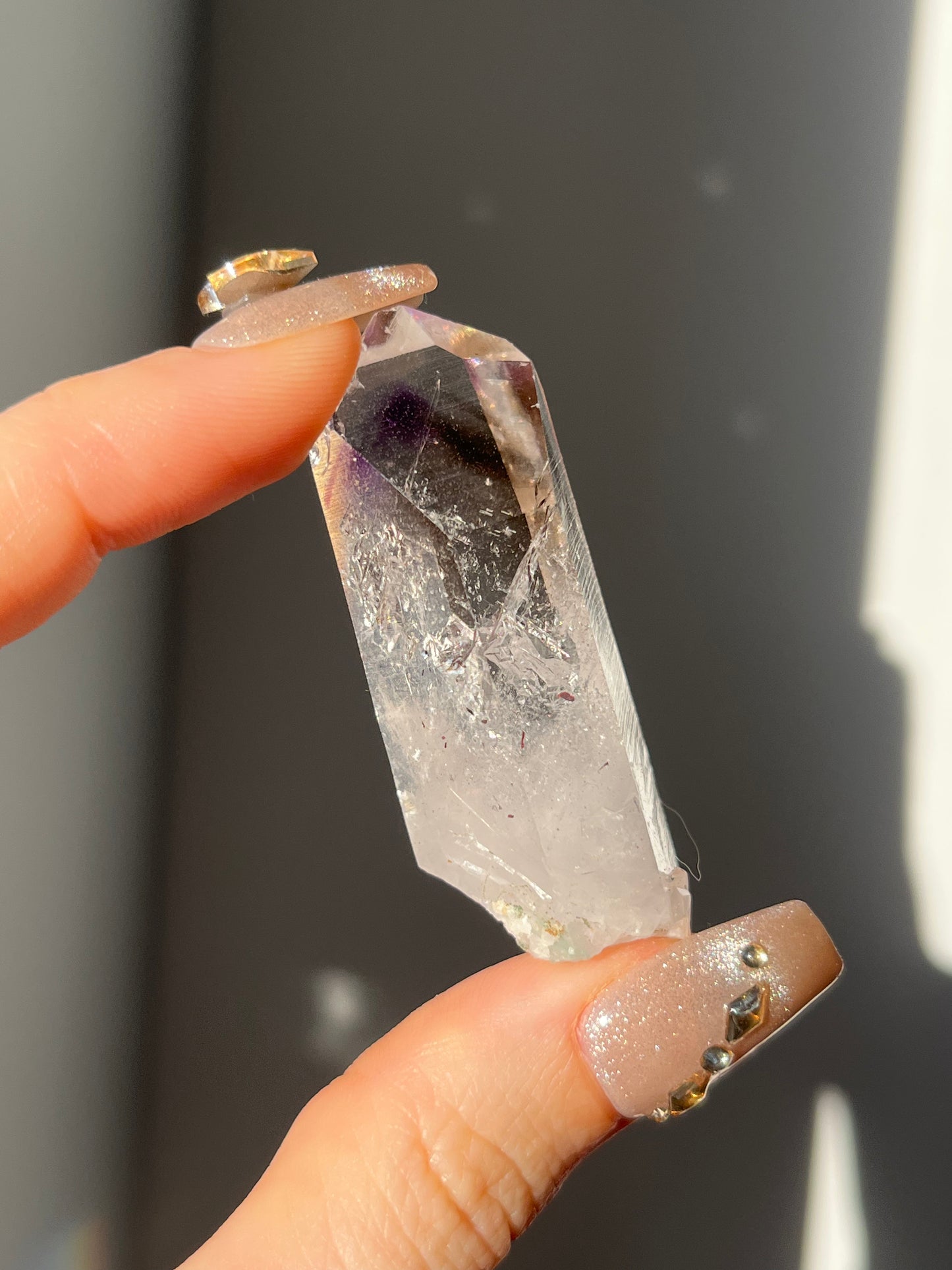 Goboboseb Phantom Smokey Amethyst with Large Moving Enhydro C
