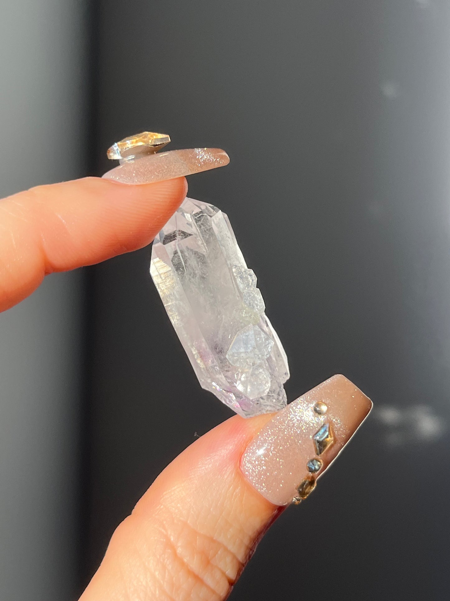 Goboboseb Amethyst Quartz Point with Prehnite and Analcime L