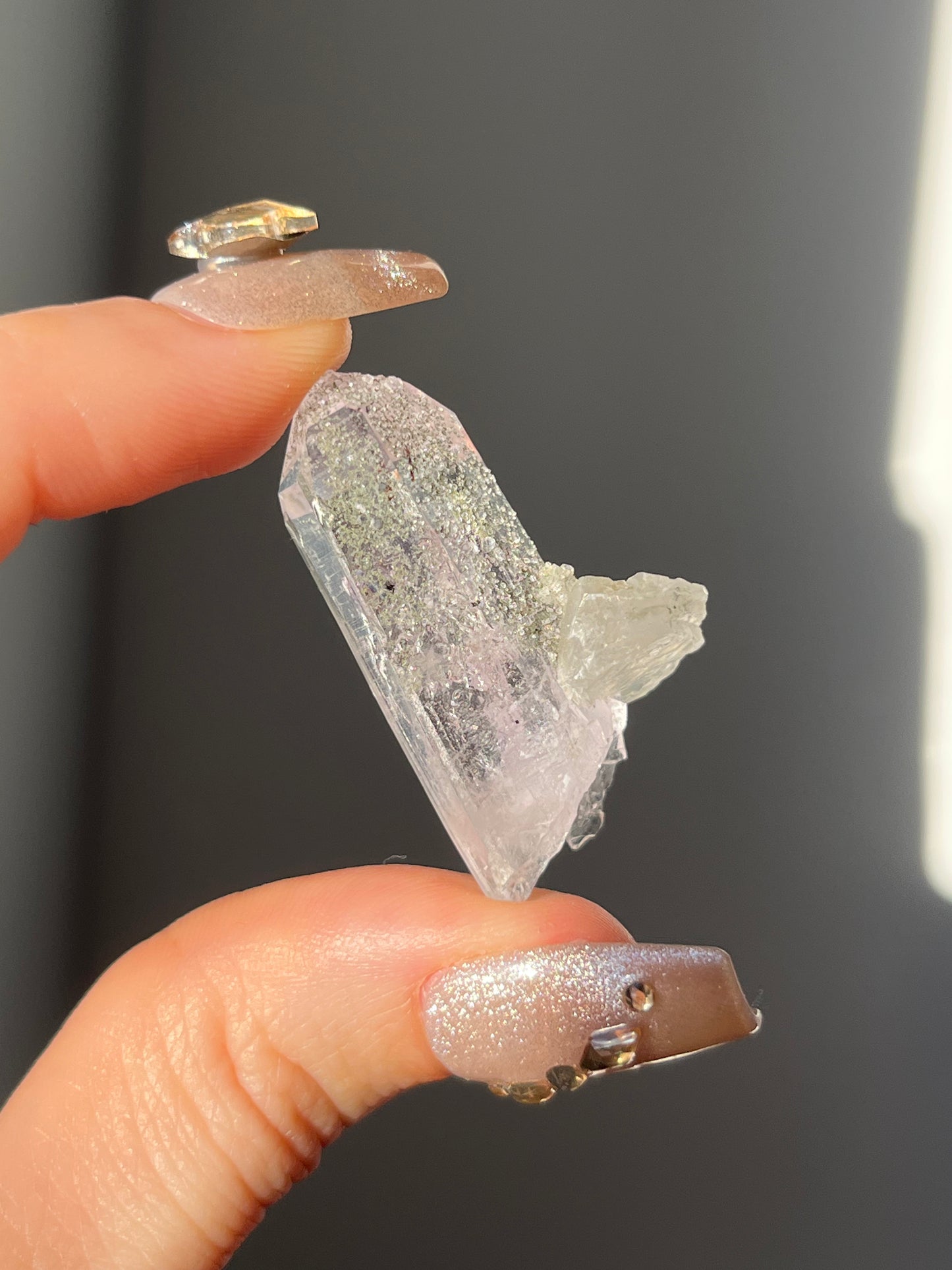 Goboboseb Amethyst Point with Analcime and Calcite N