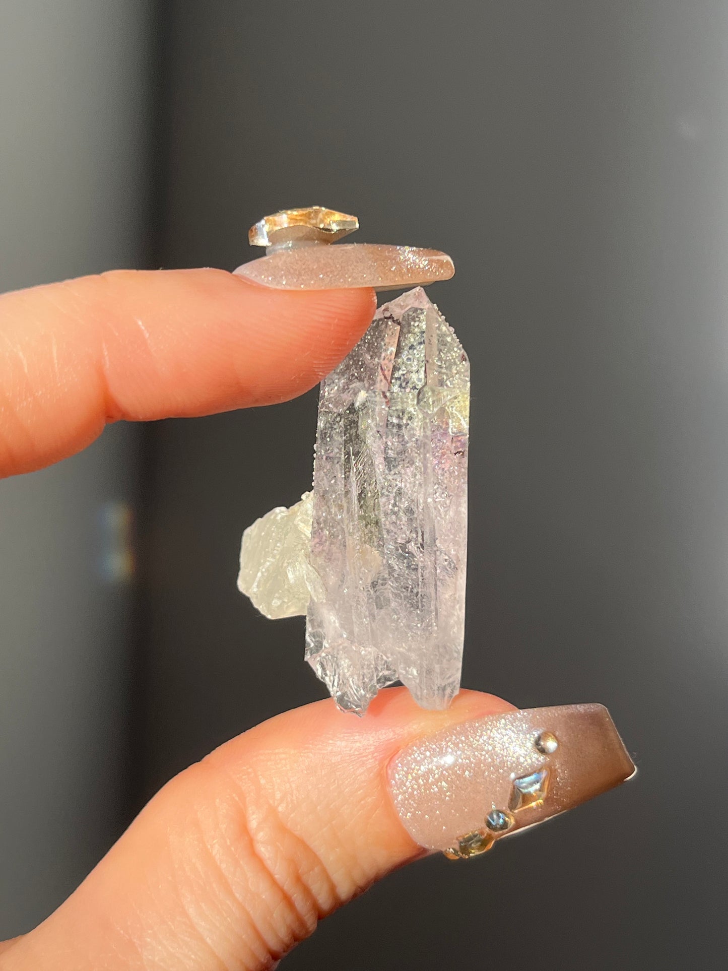 Goboboseb Amethyst Point with Analcime and Calcite N