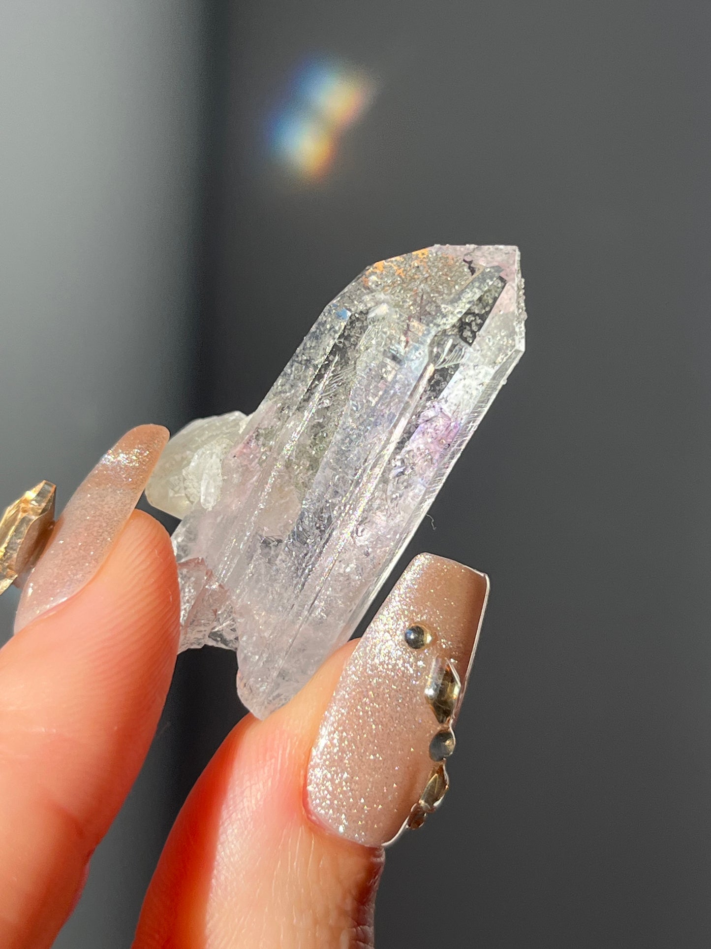 Goboboseb Amethyst Point with Analcime and Calcite N