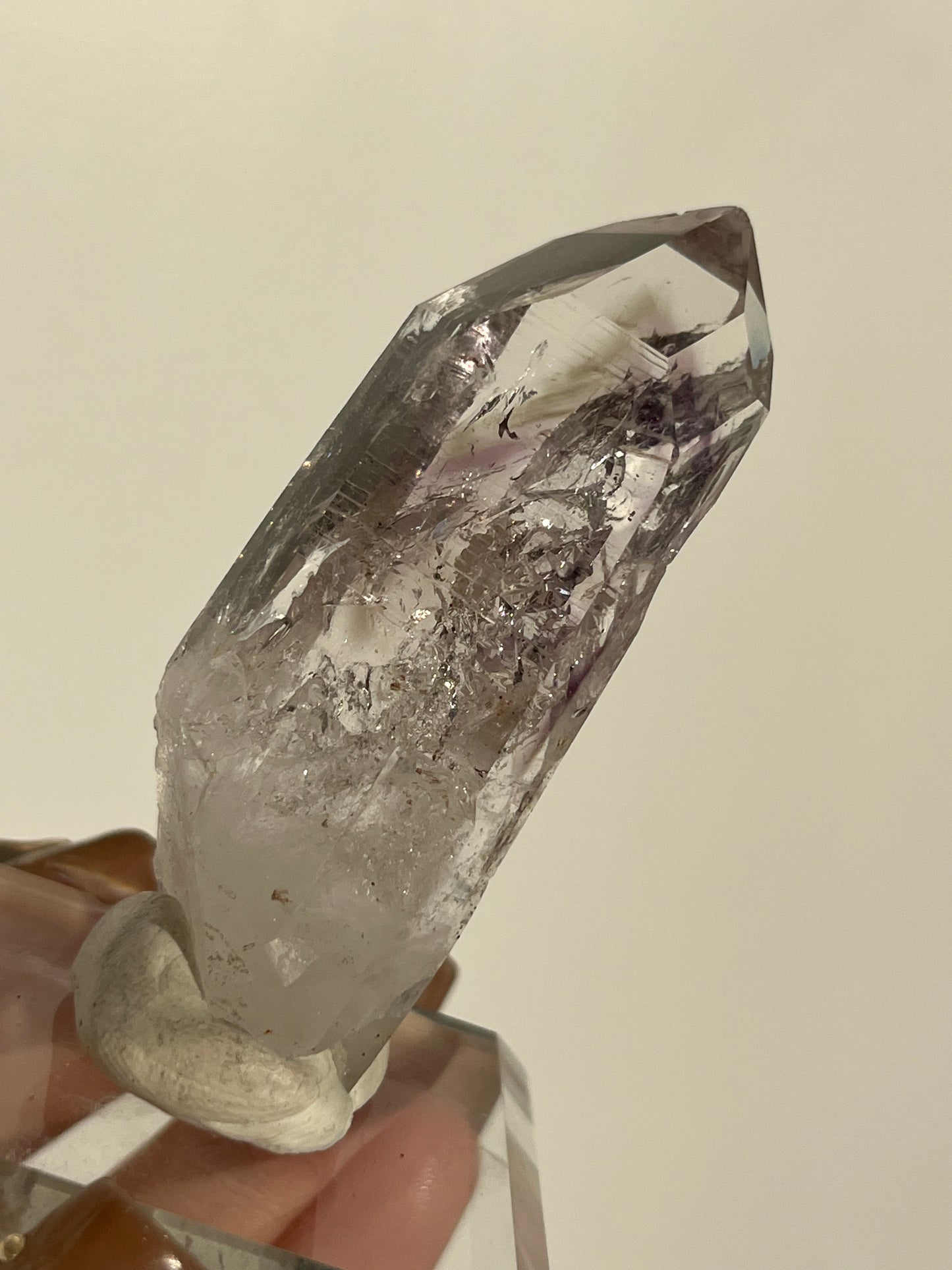 Goboboseb Quartz with Amethyst Phantom (3 enhydros)