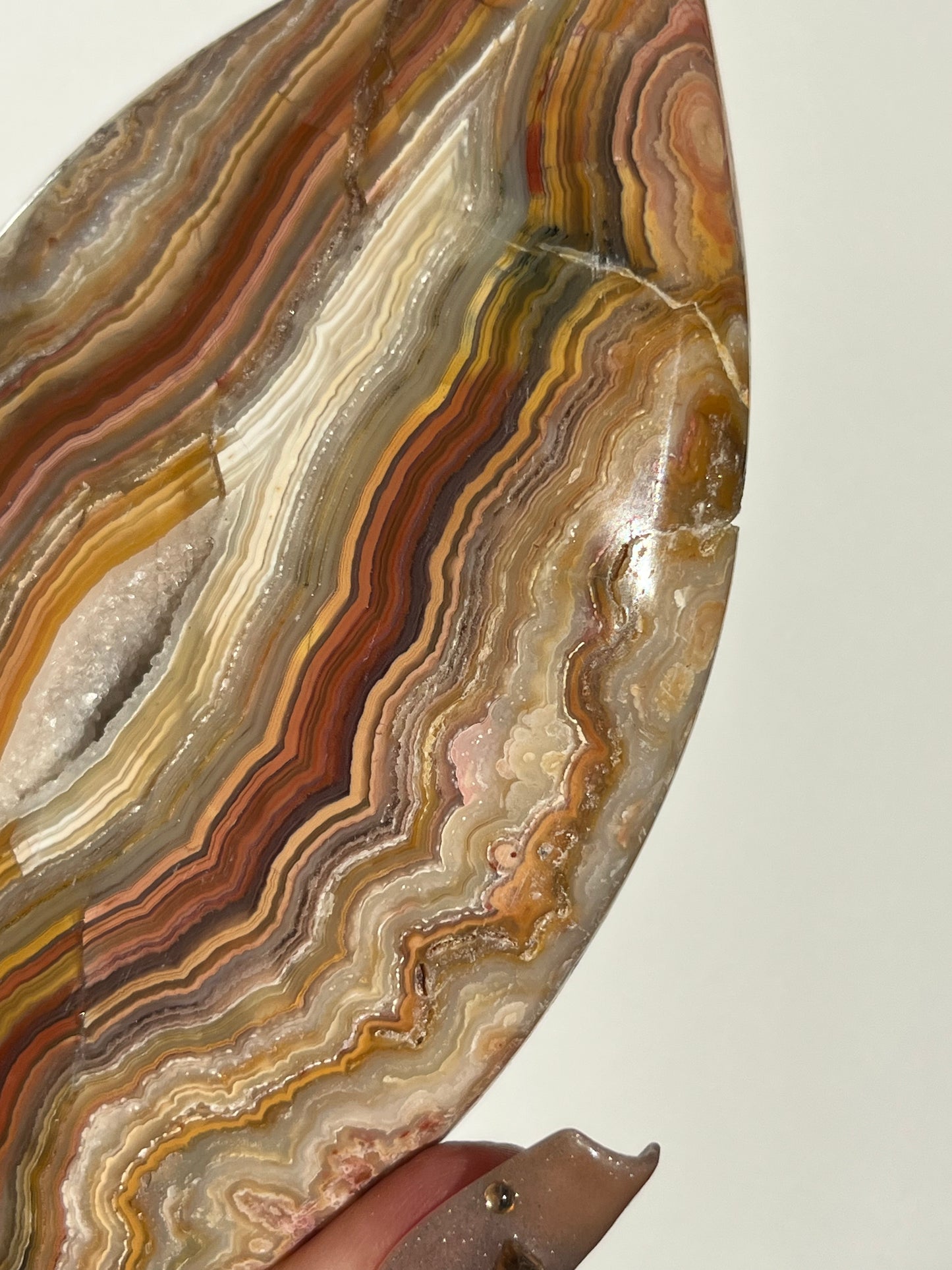 Golden Lace Agate Flame Carving A