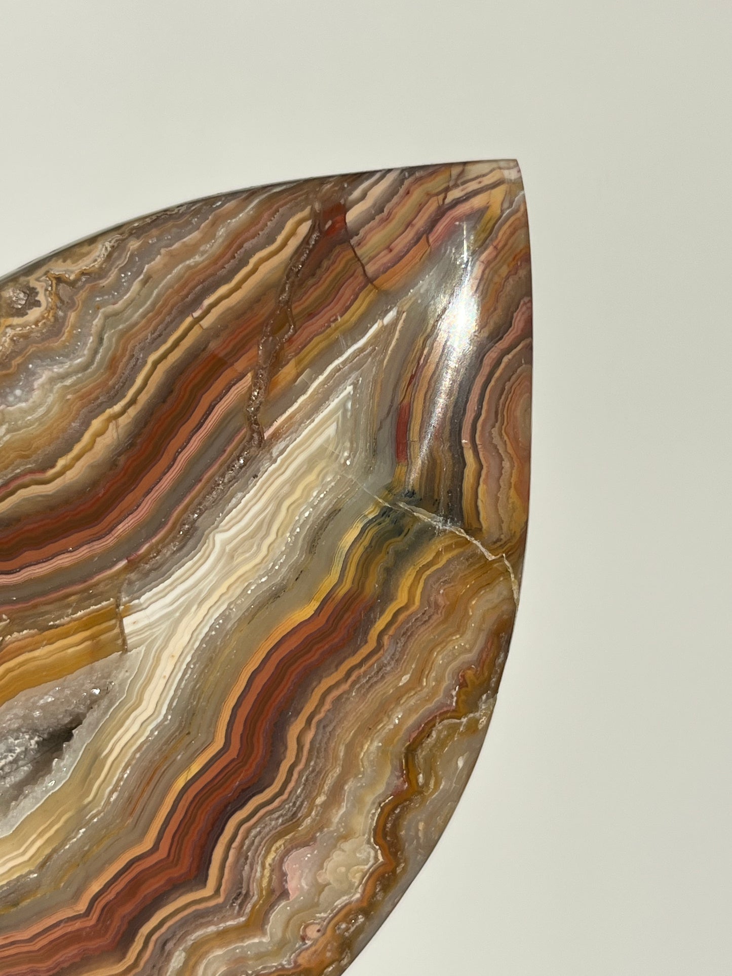 Golden Lace Agate Flame Carving A