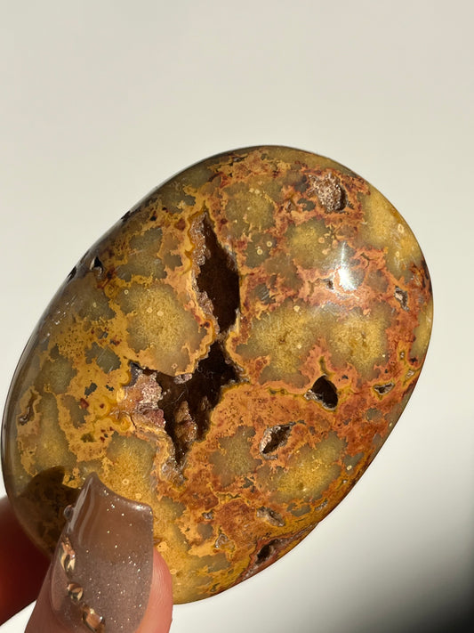 Golden Lace Agate Oval Palmstone B