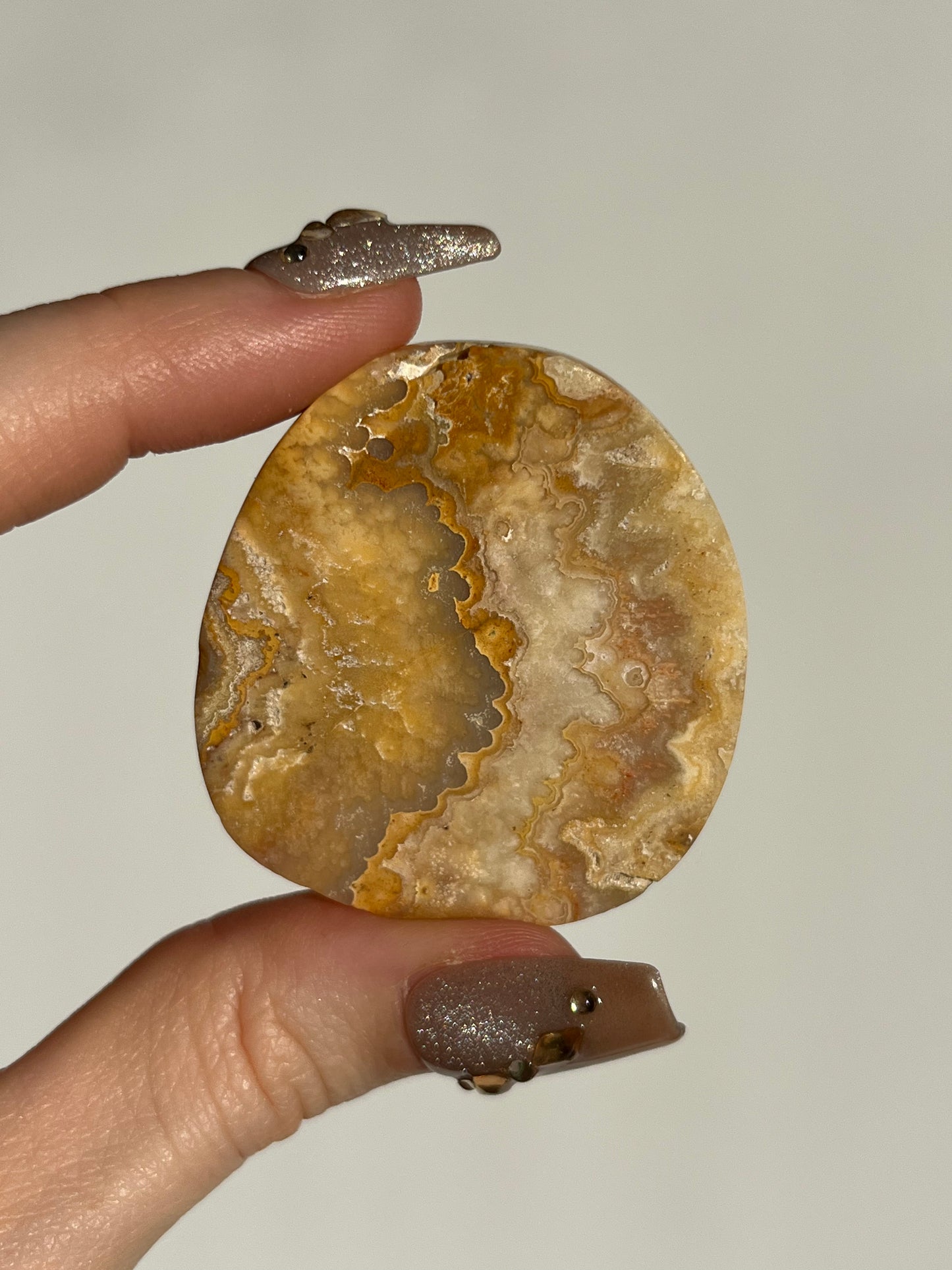 Golden Lace Agate Flat Stone A