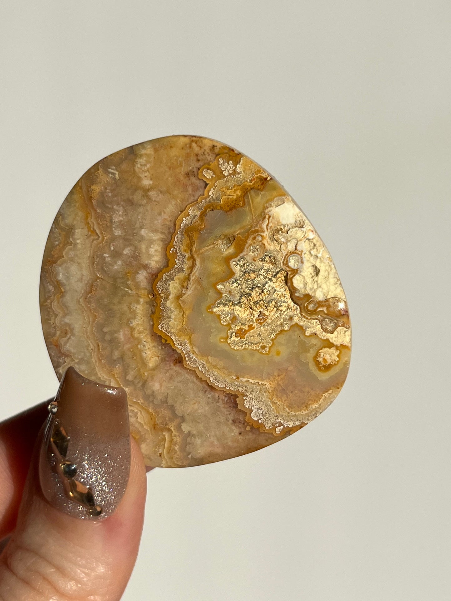 Golden Lace Agate Flat Stone A