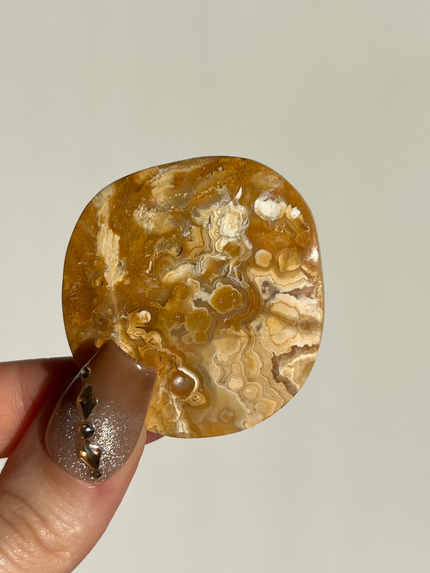 Golden Lace Agate Flat Stone B