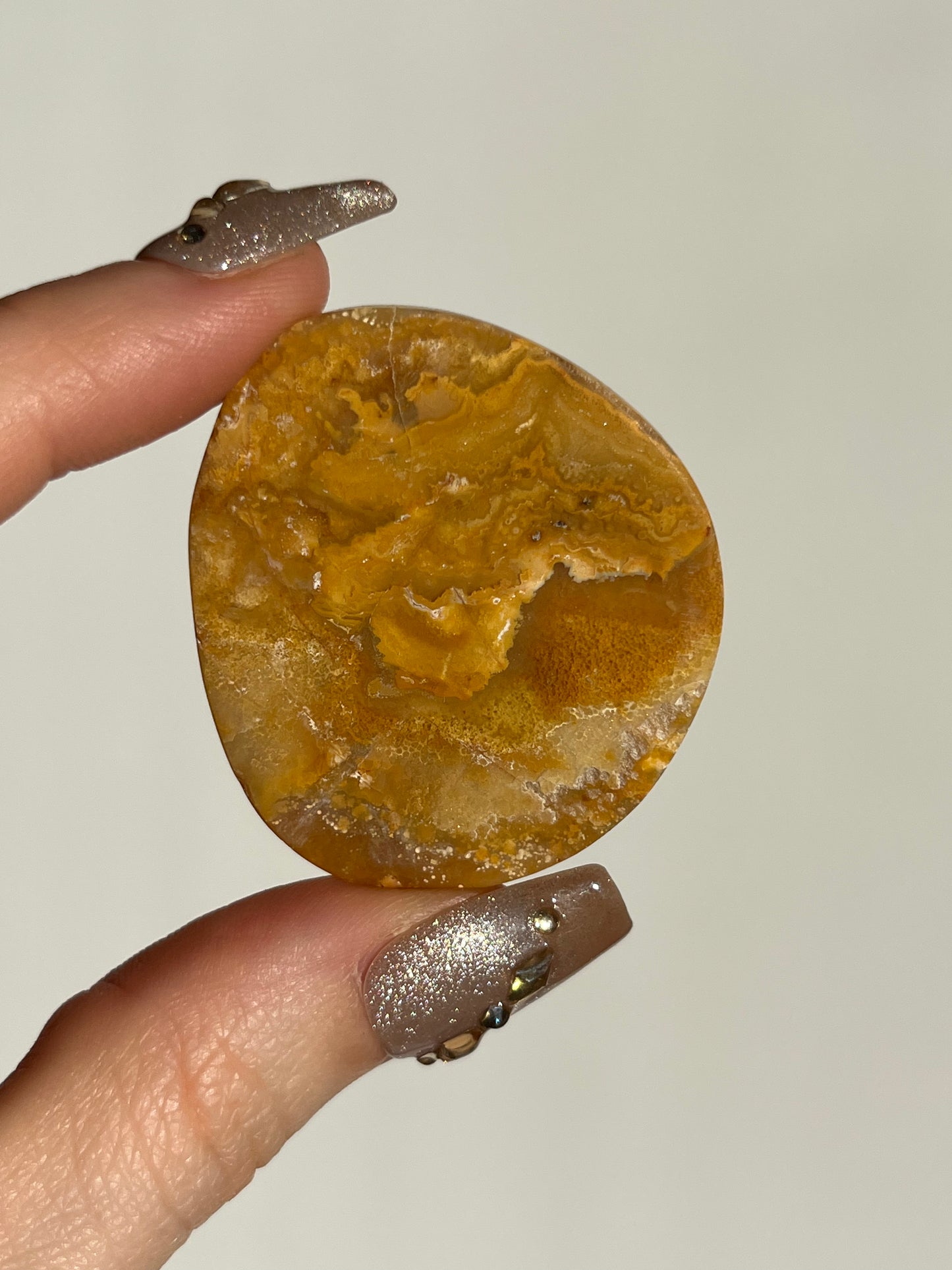 Golden Lace Agate Flat Stone C