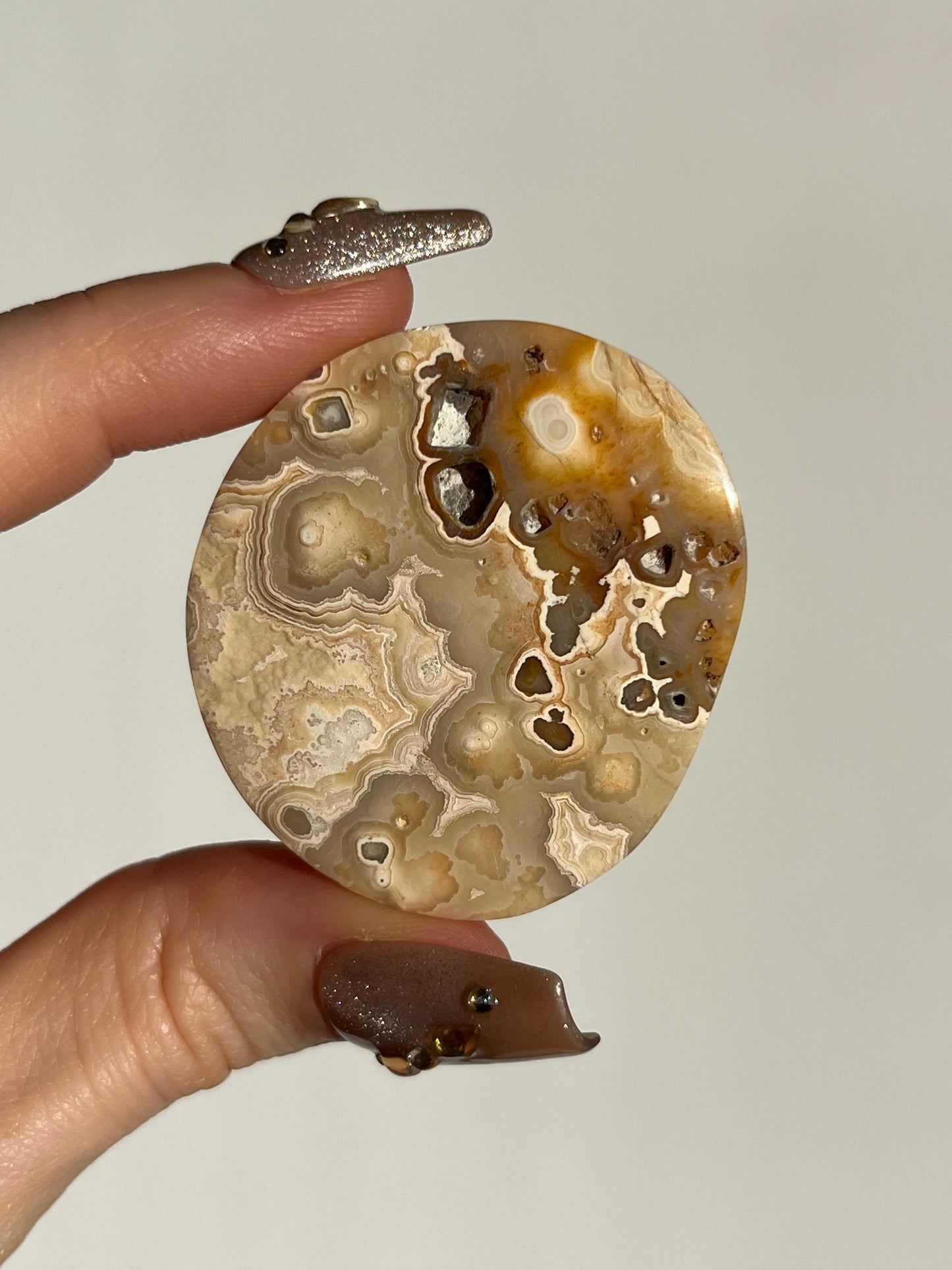 Golden Lace Agate Flat Stone D