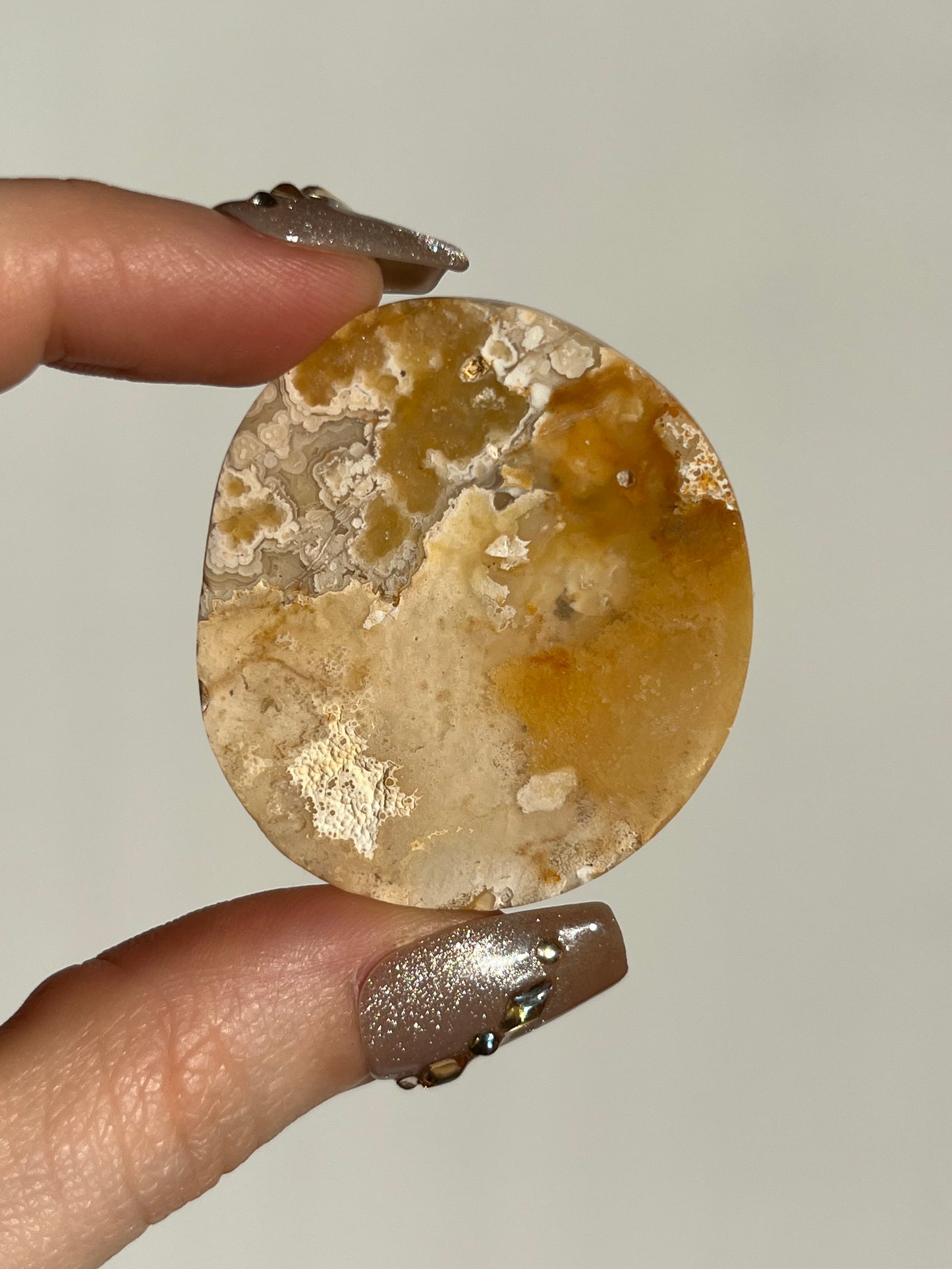 Golden Lace Agate Flat Stone D