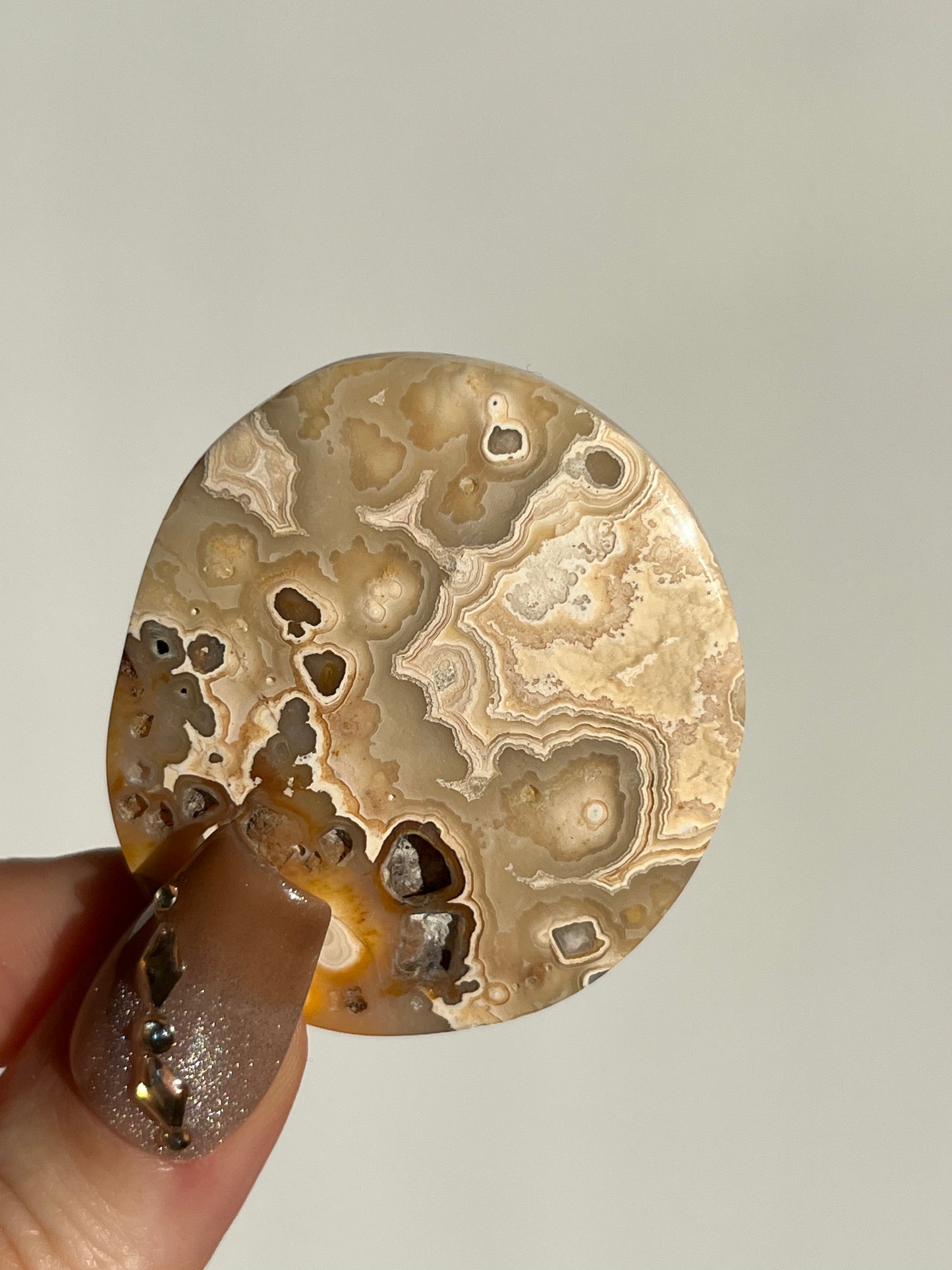 Golden Lace Agate Flat Stone D