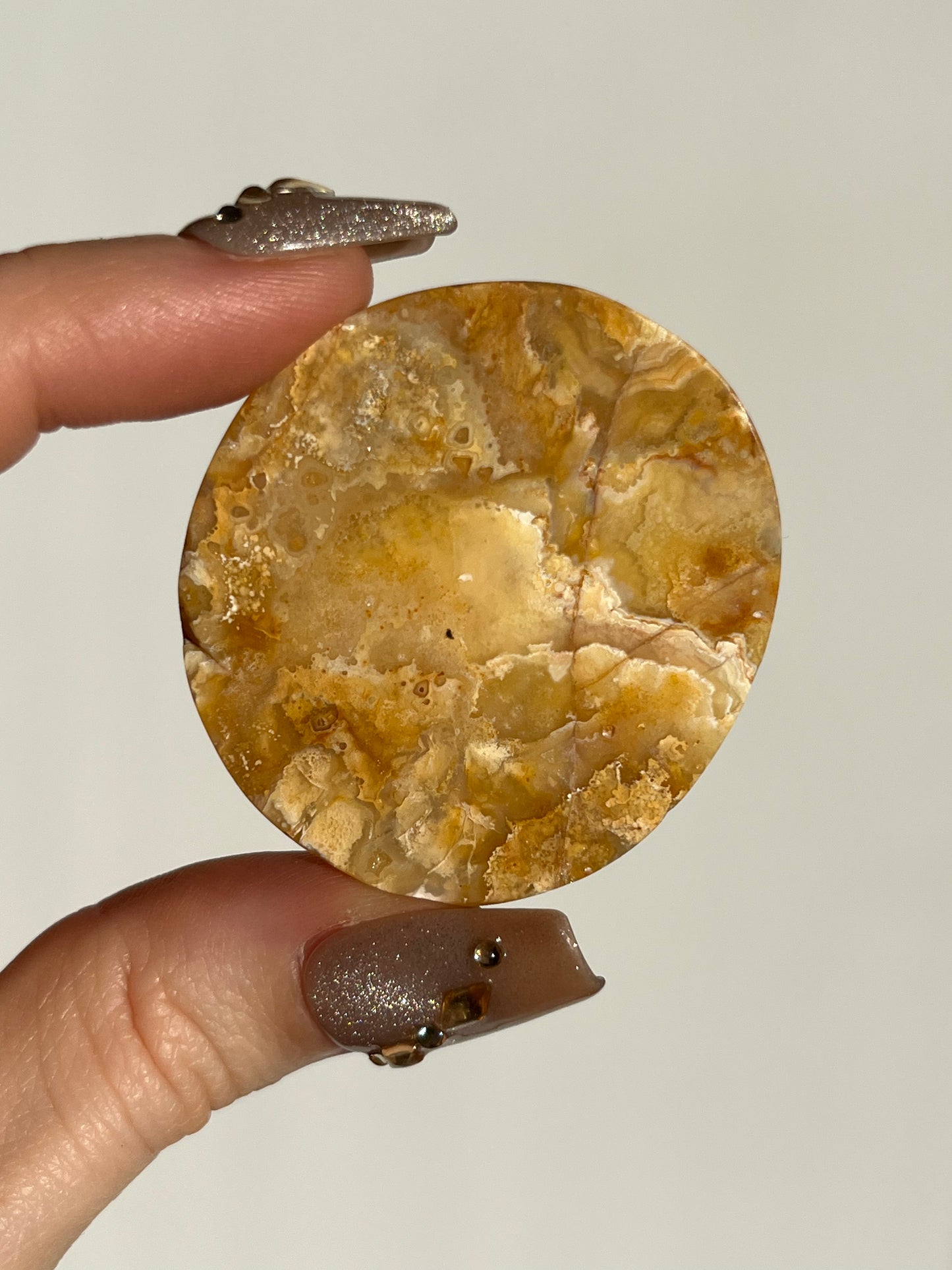 Golden Lace Agate Flat Stone E