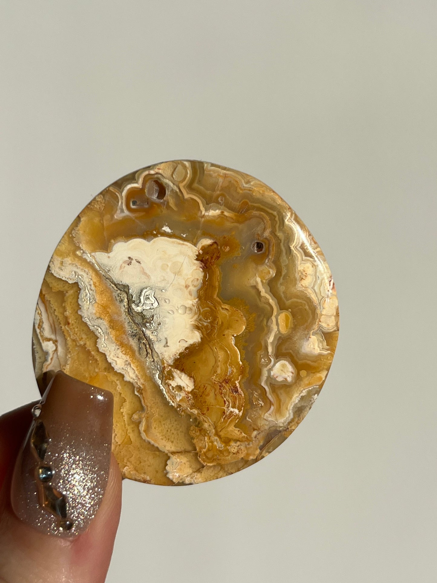 Golden Lace Agate Flat Stone E