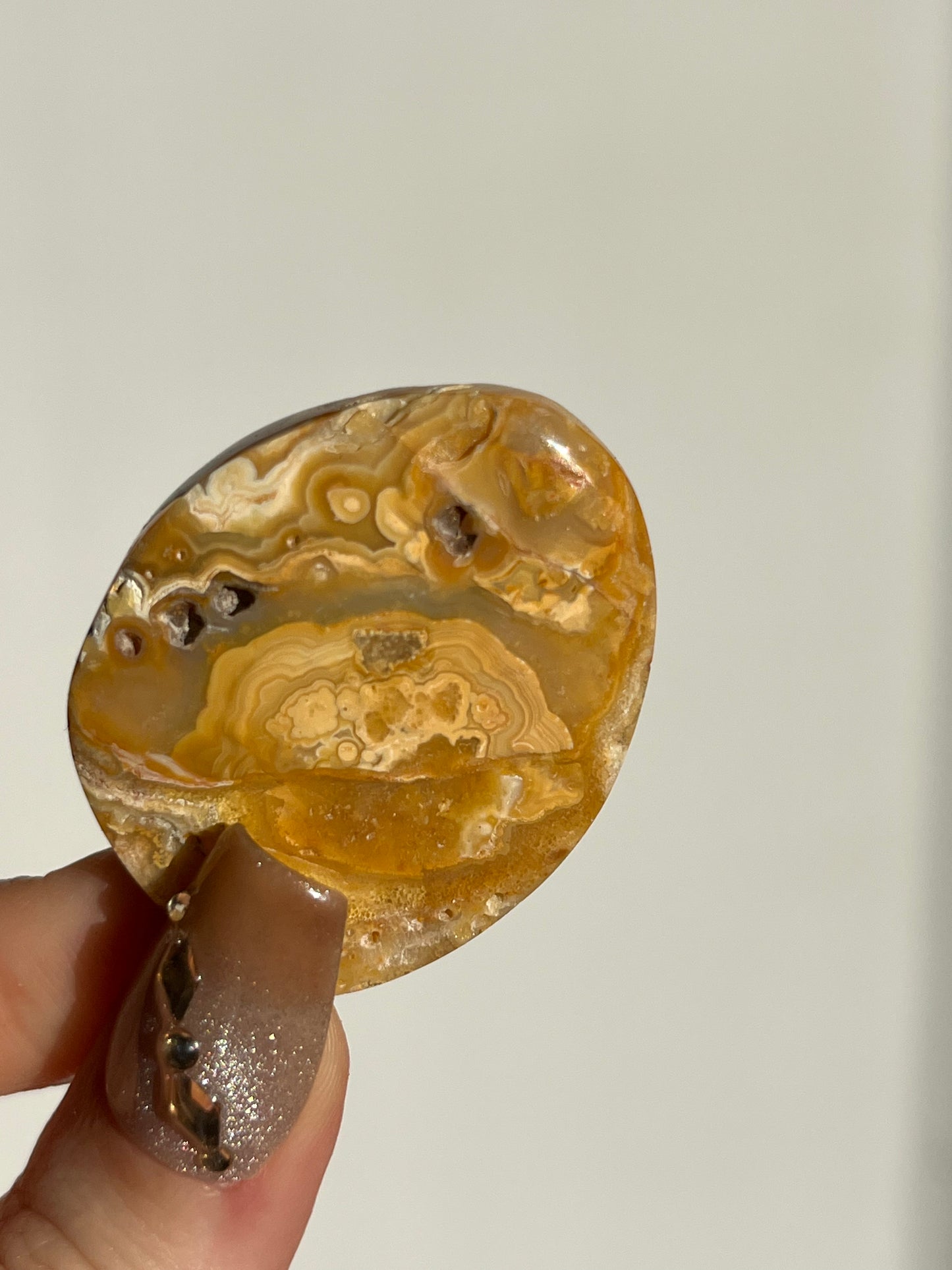 Golden Lace Agate Flat Stone F