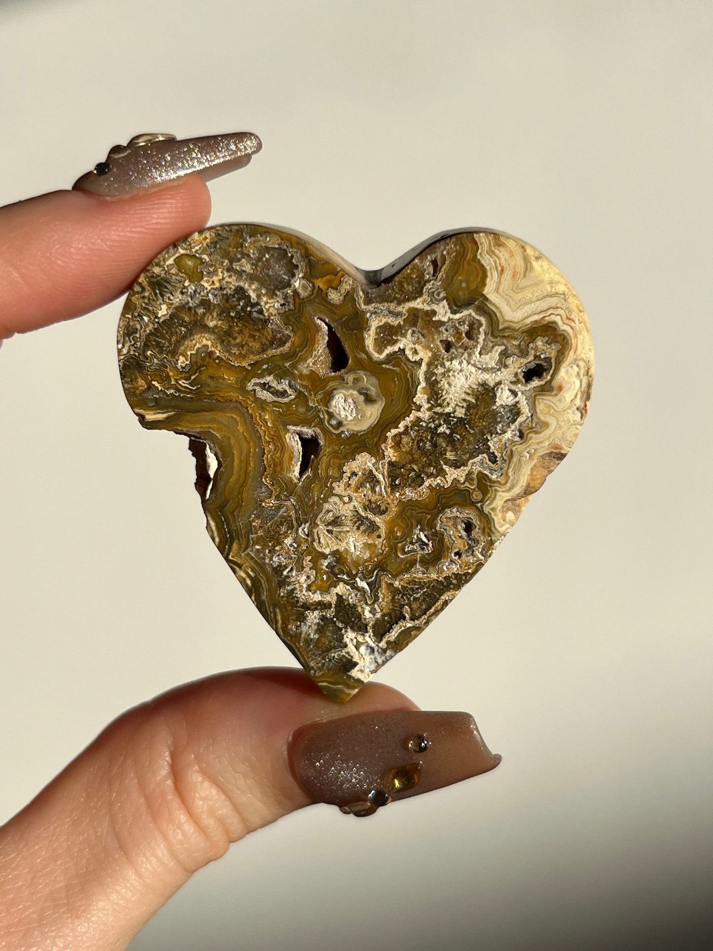 ‘Batik’ Golden Lace Agate Heart G