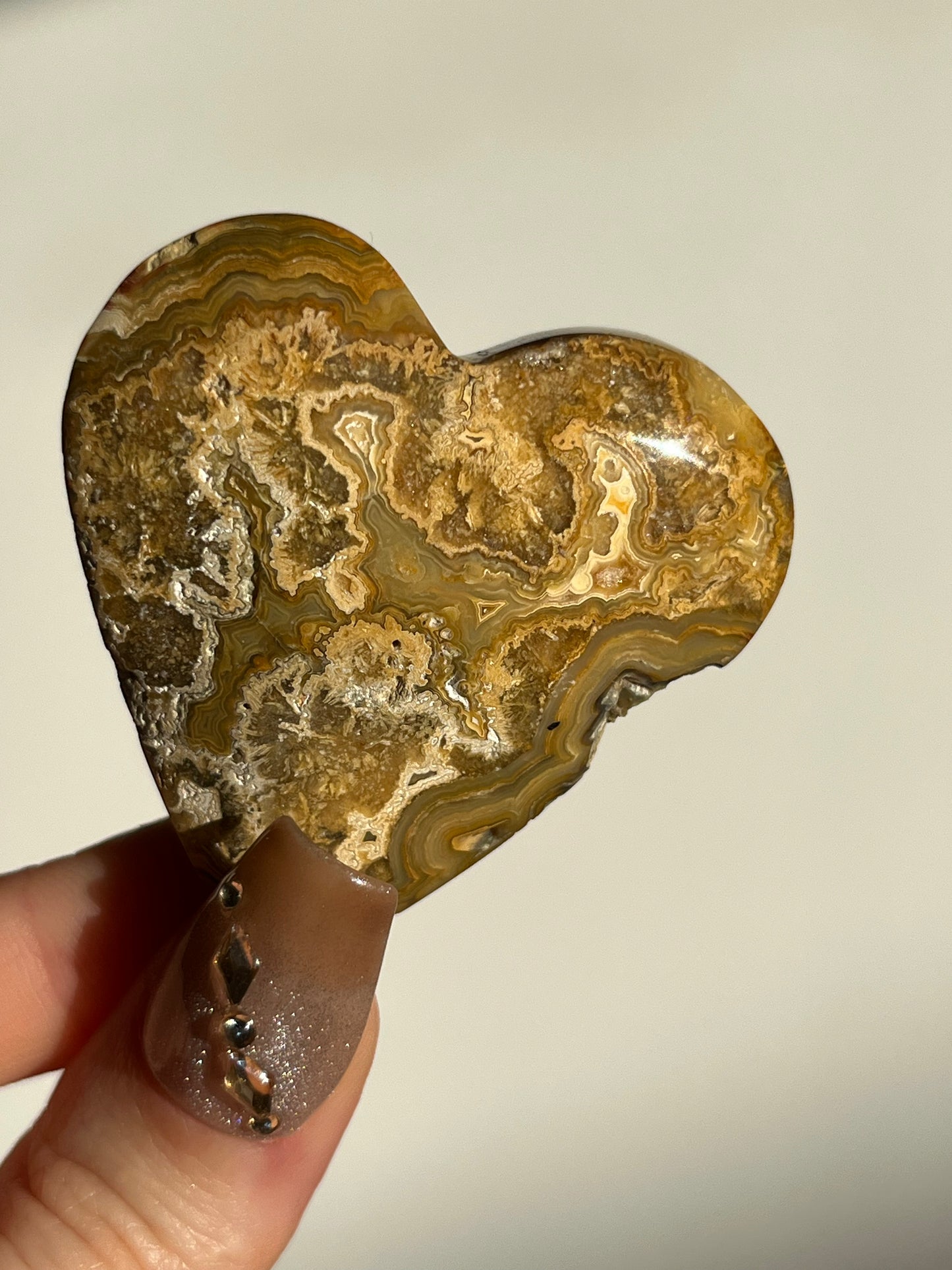 ‘Batik’ Golden Lace Agate Heart G