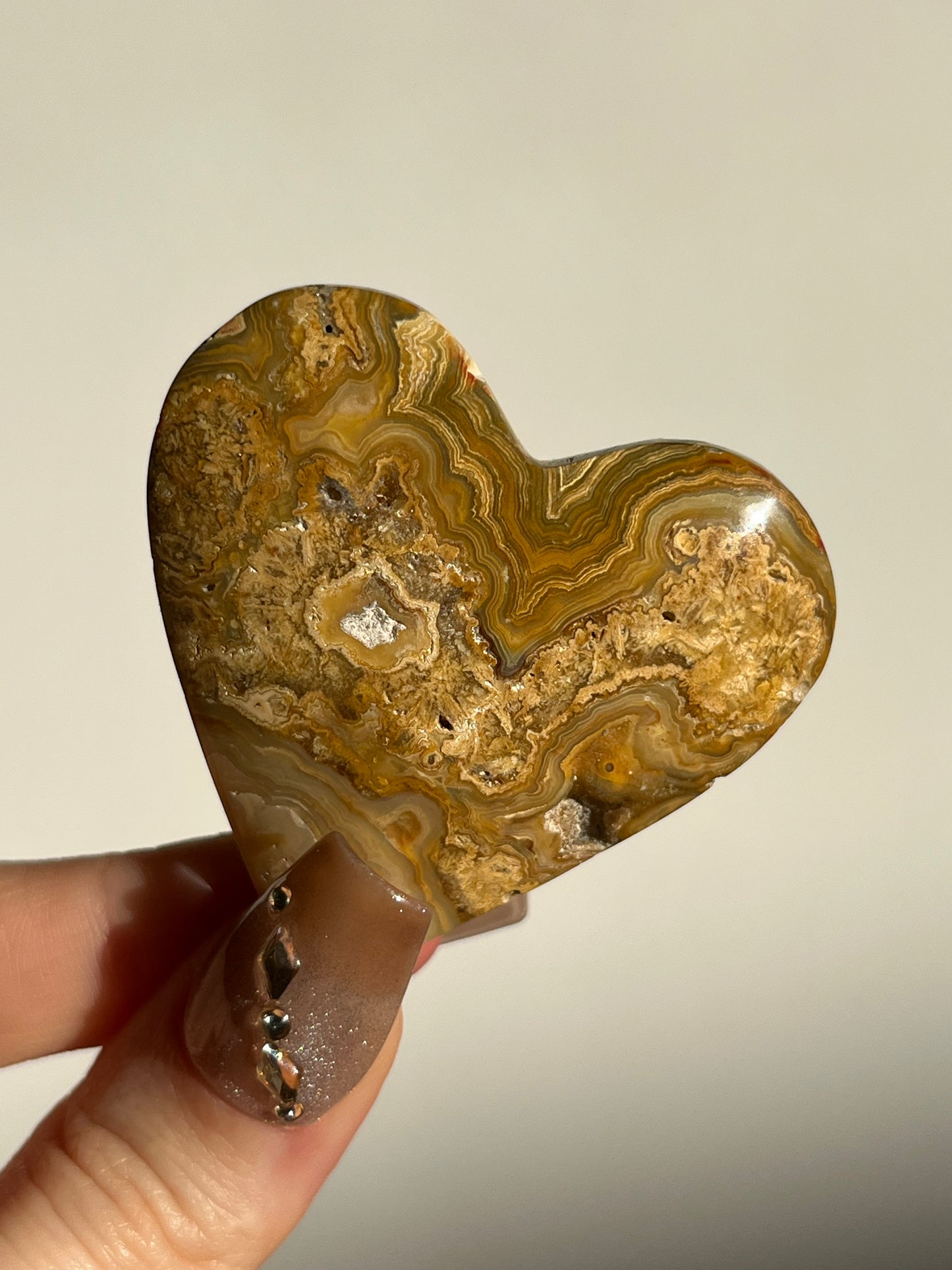 Golden Lace Agate Heart I
