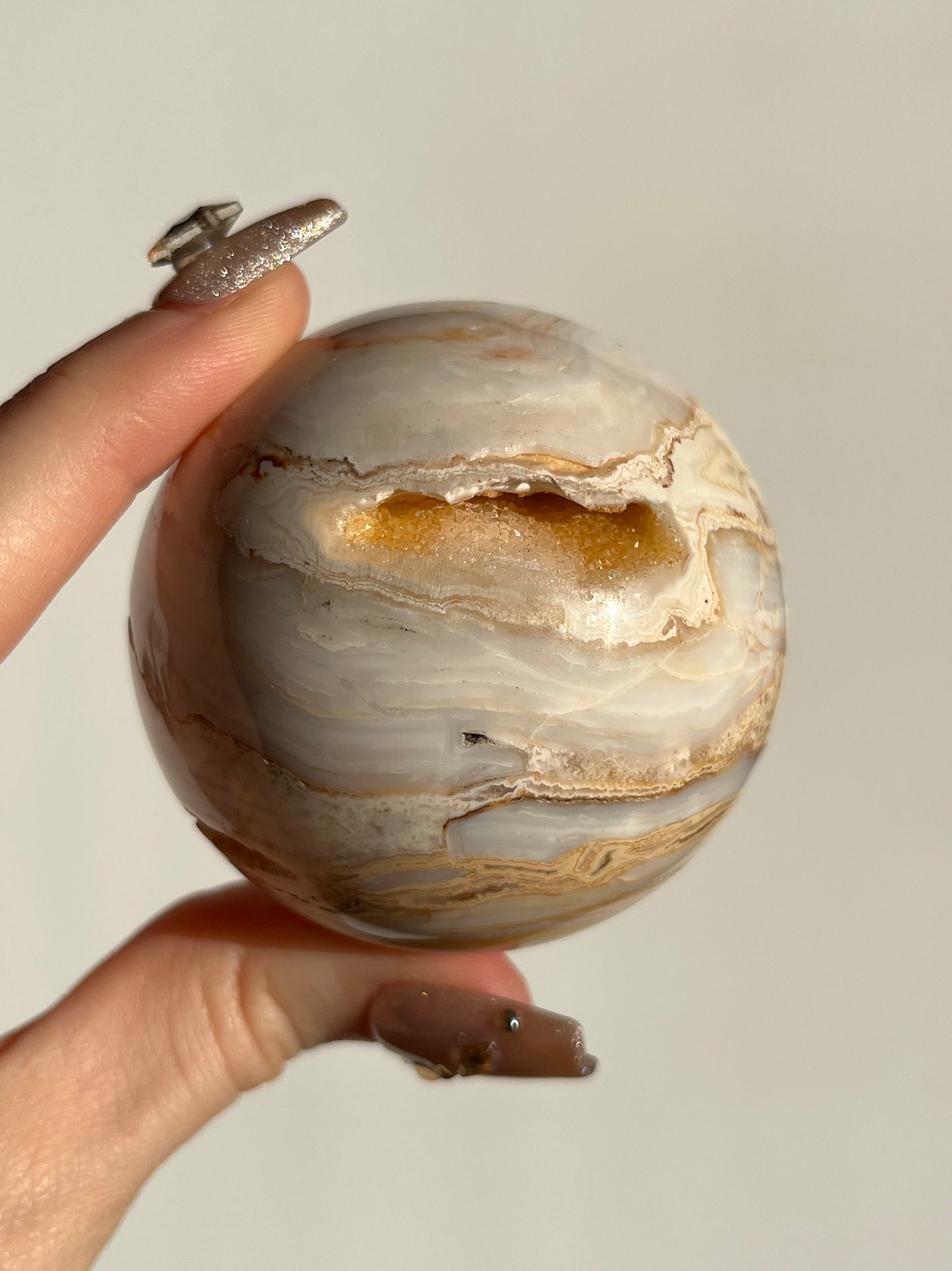 Druzy Golden Lace Agate Sphere G