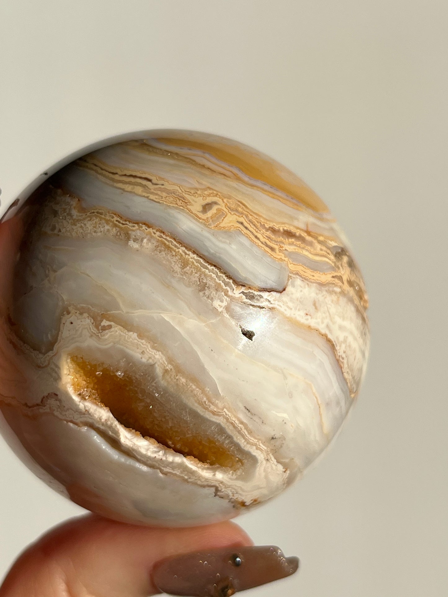 Druzy Golden Lace Agate Sphere G
