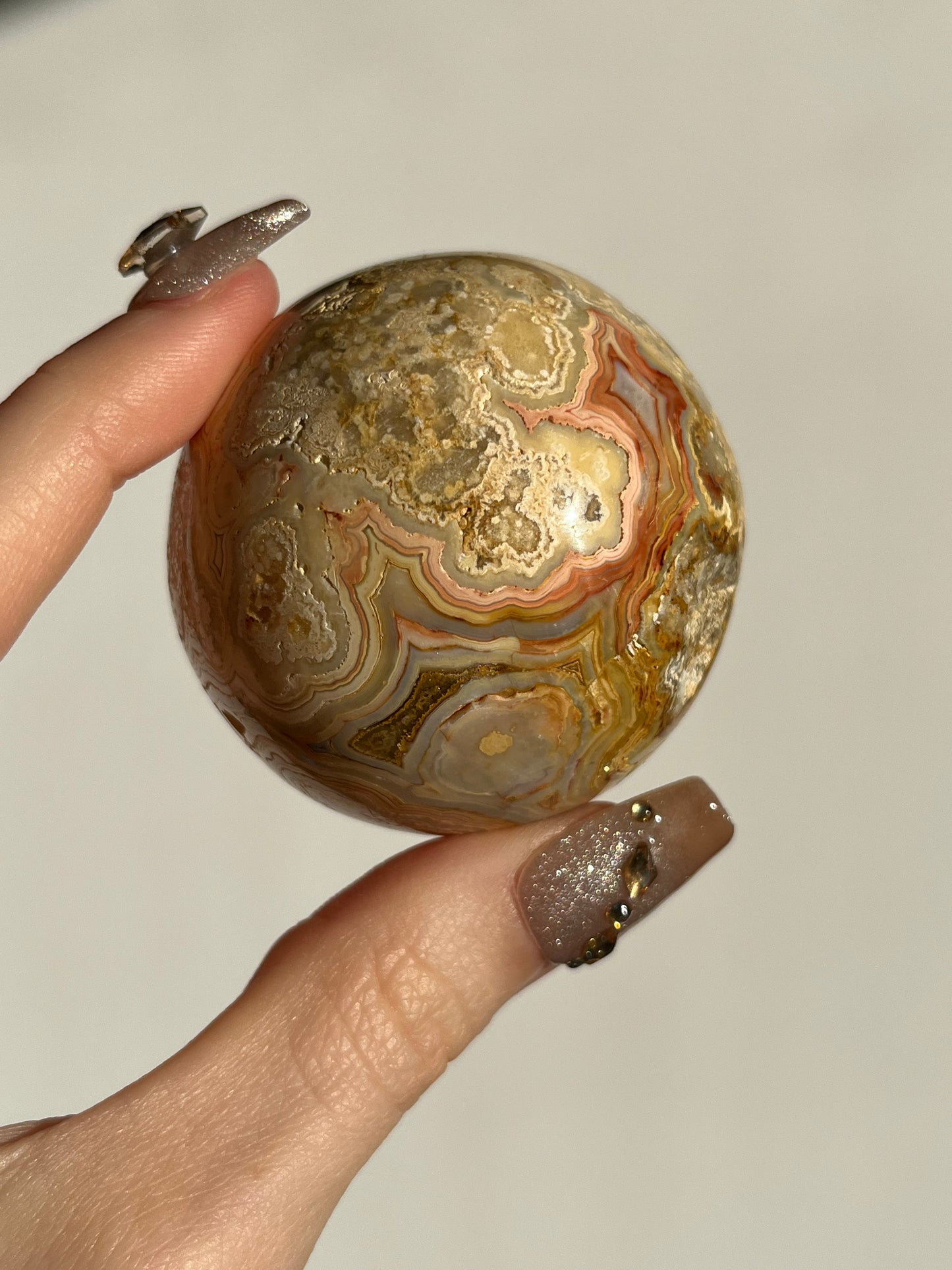 Druzy Golden Lace Agate Sphere H