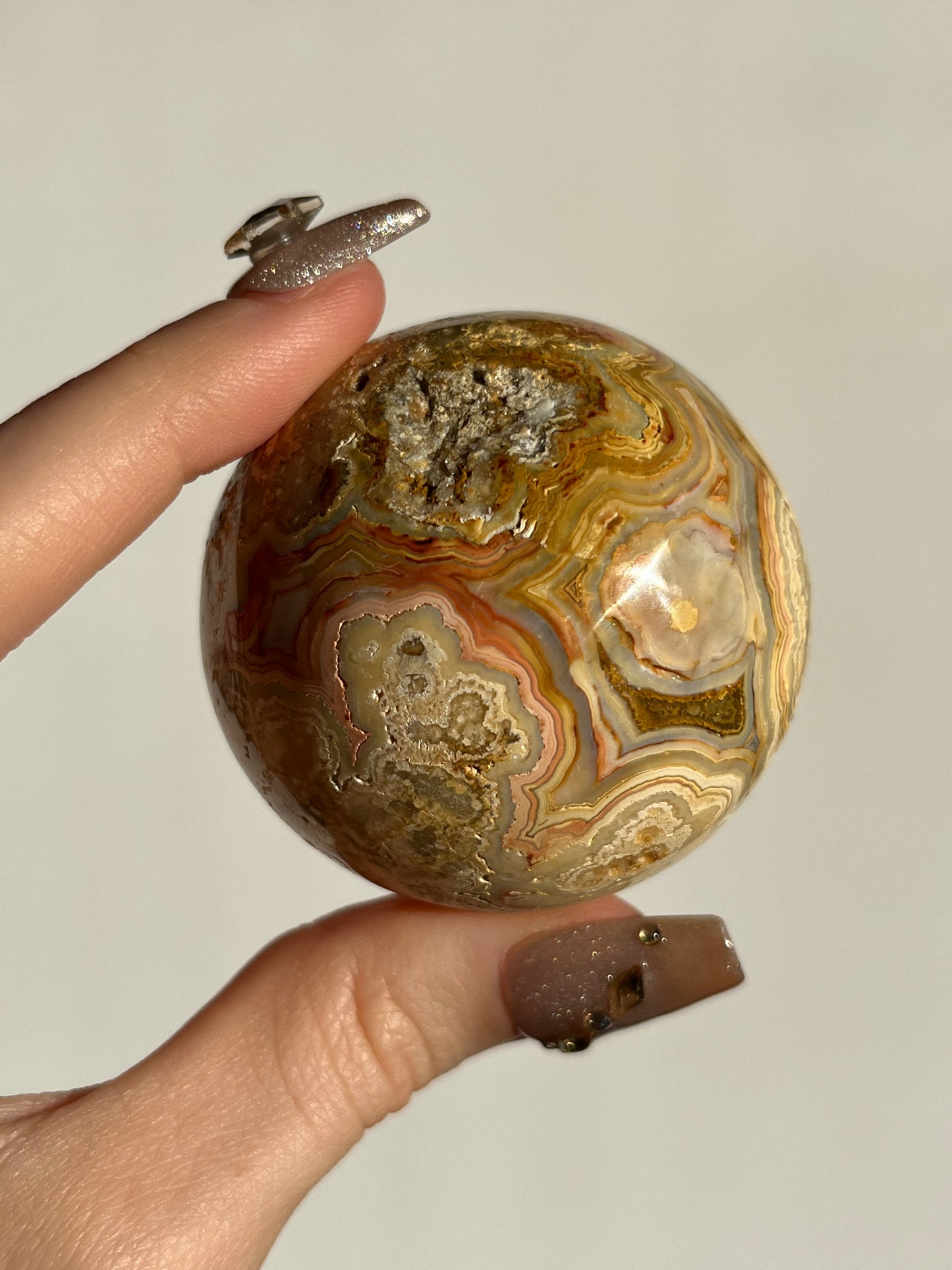 Druzy Golden Lace Agate Sphere H