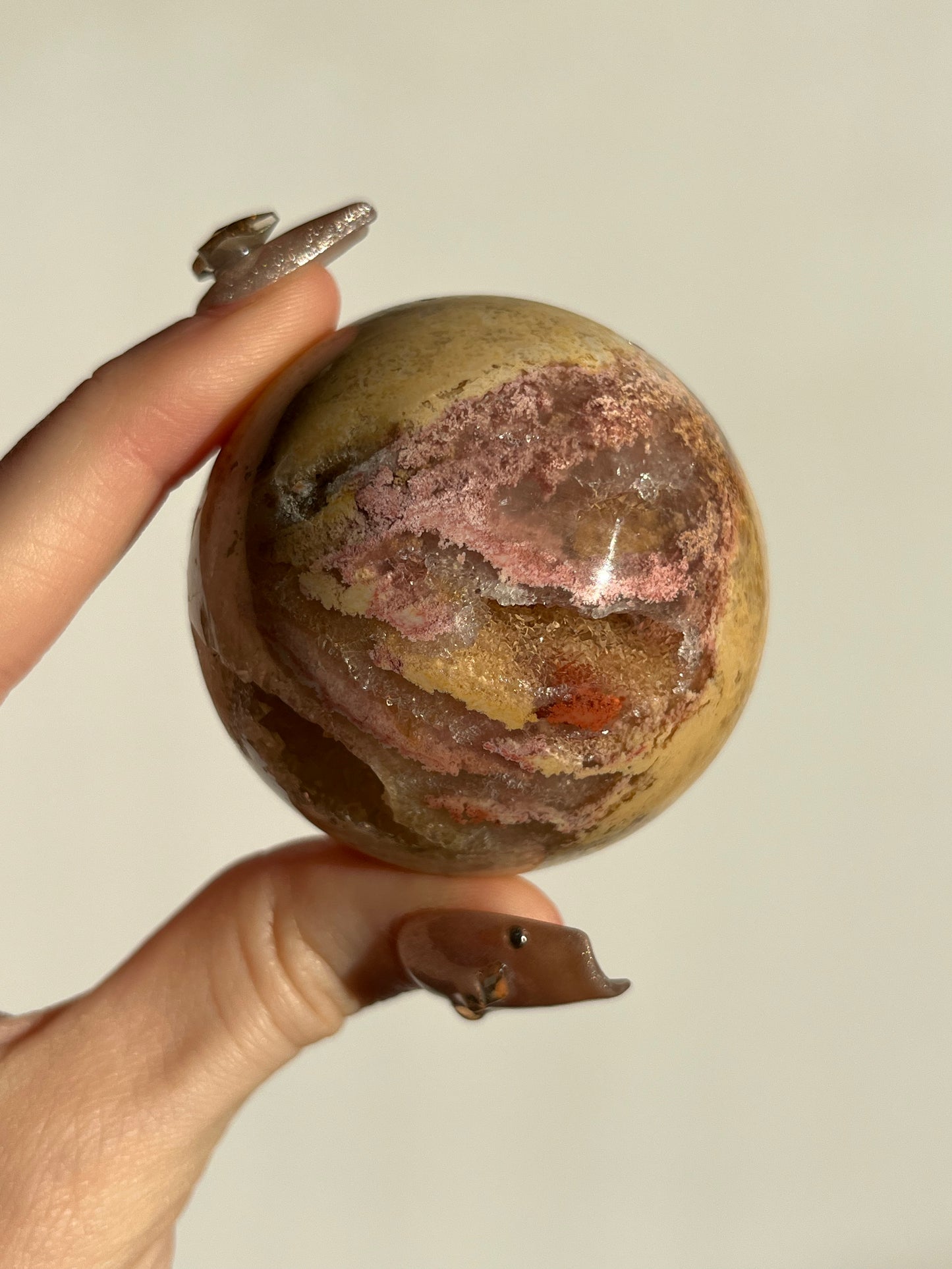 Druzy Pink Golden Lace Agate Sphere I