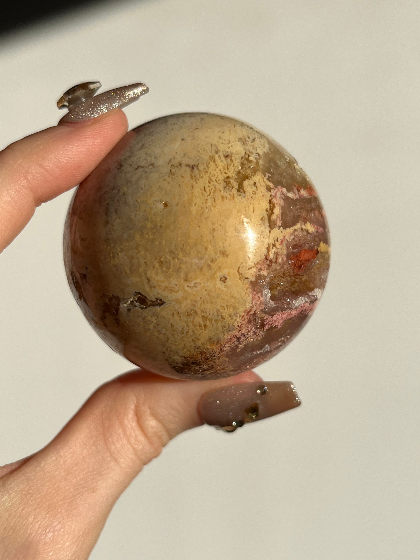 Druzy Pink Golden Lace Agate Sphere I