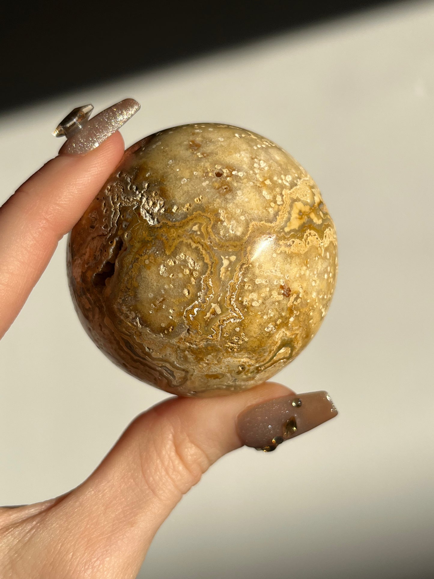Druzy Golden Lace Agate Sphere J