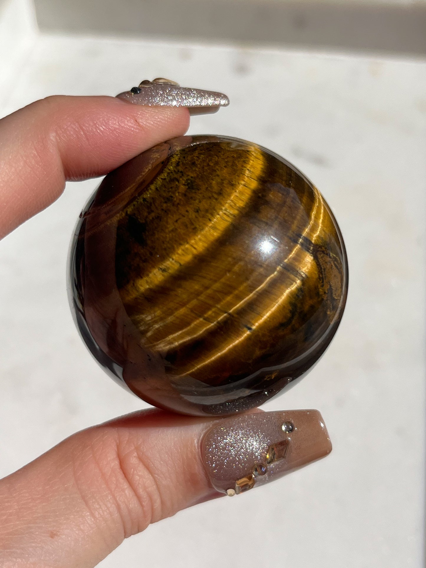 Esfera de ojo de tigre dorado (elegida intuitivamente)