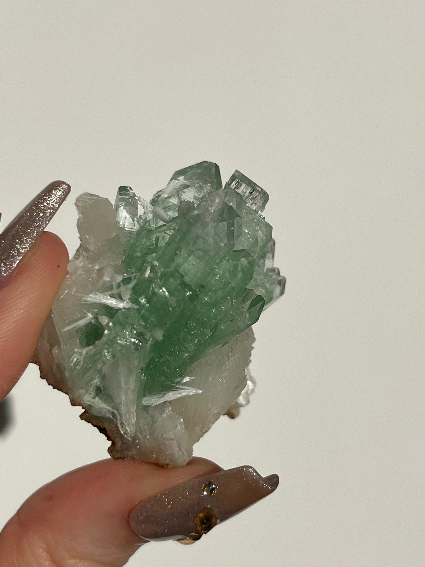 Pointed Fluorapophyllite with Stilbite and Scolecite Specimen B
