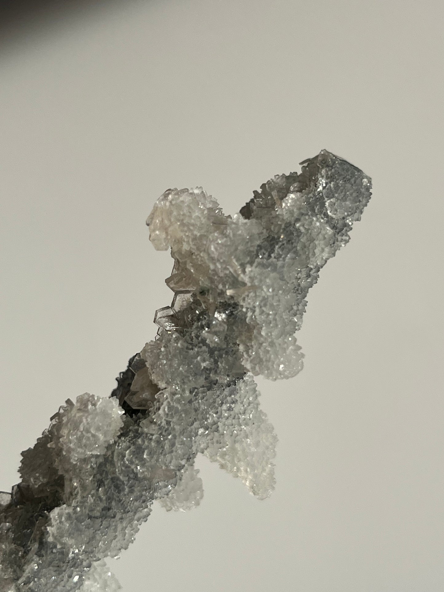Grey Pseudostalactitic Chalcedony with Clear Heulandite Specimen B