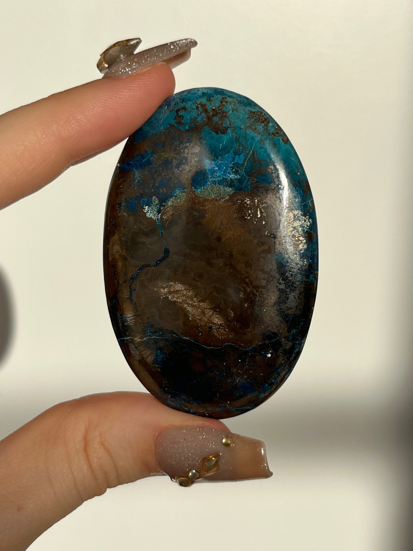 High Grade Shattuckite Palmstone #F