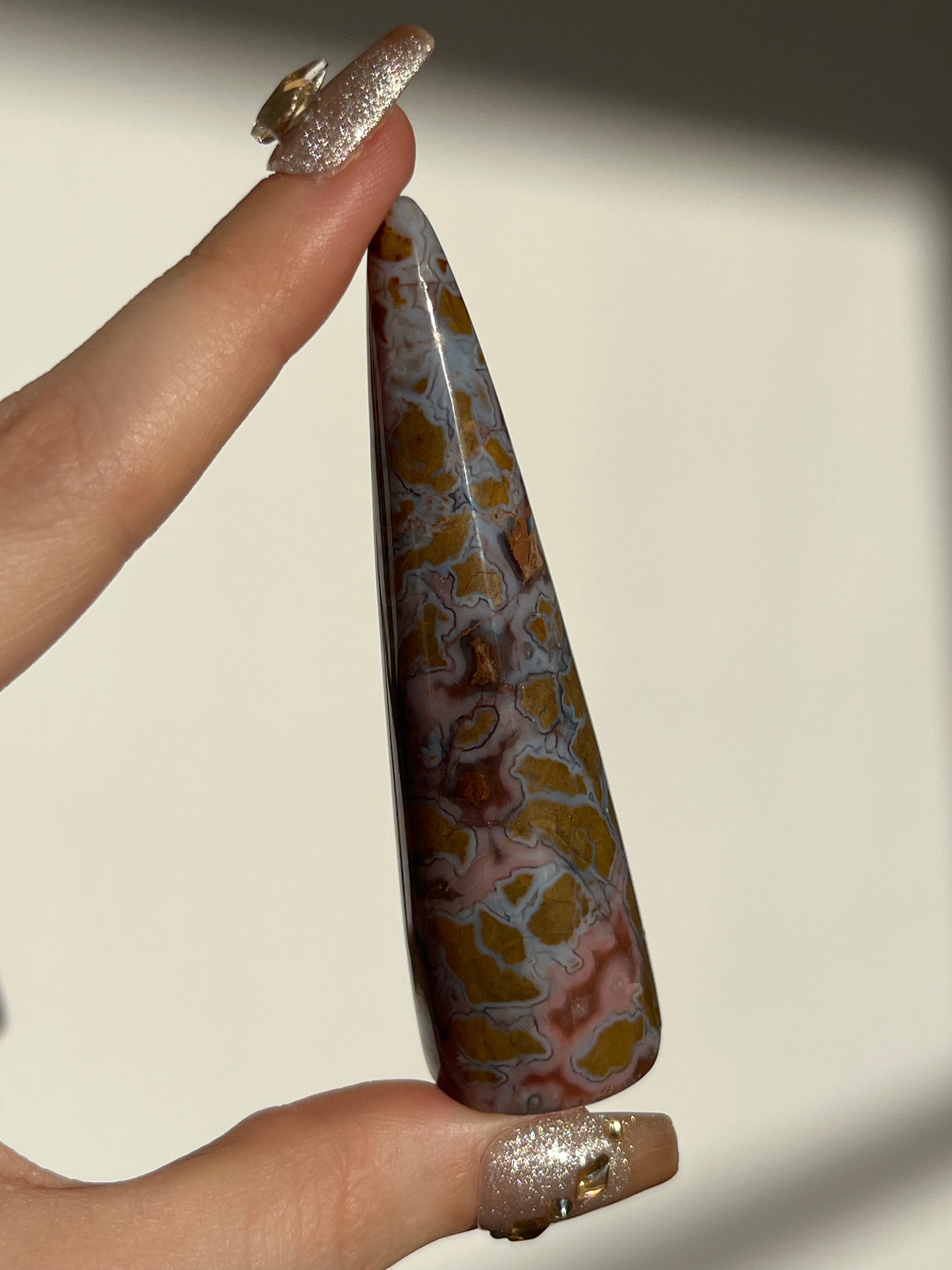 Indonesian Cotton Candy Agate Ring Holder #E