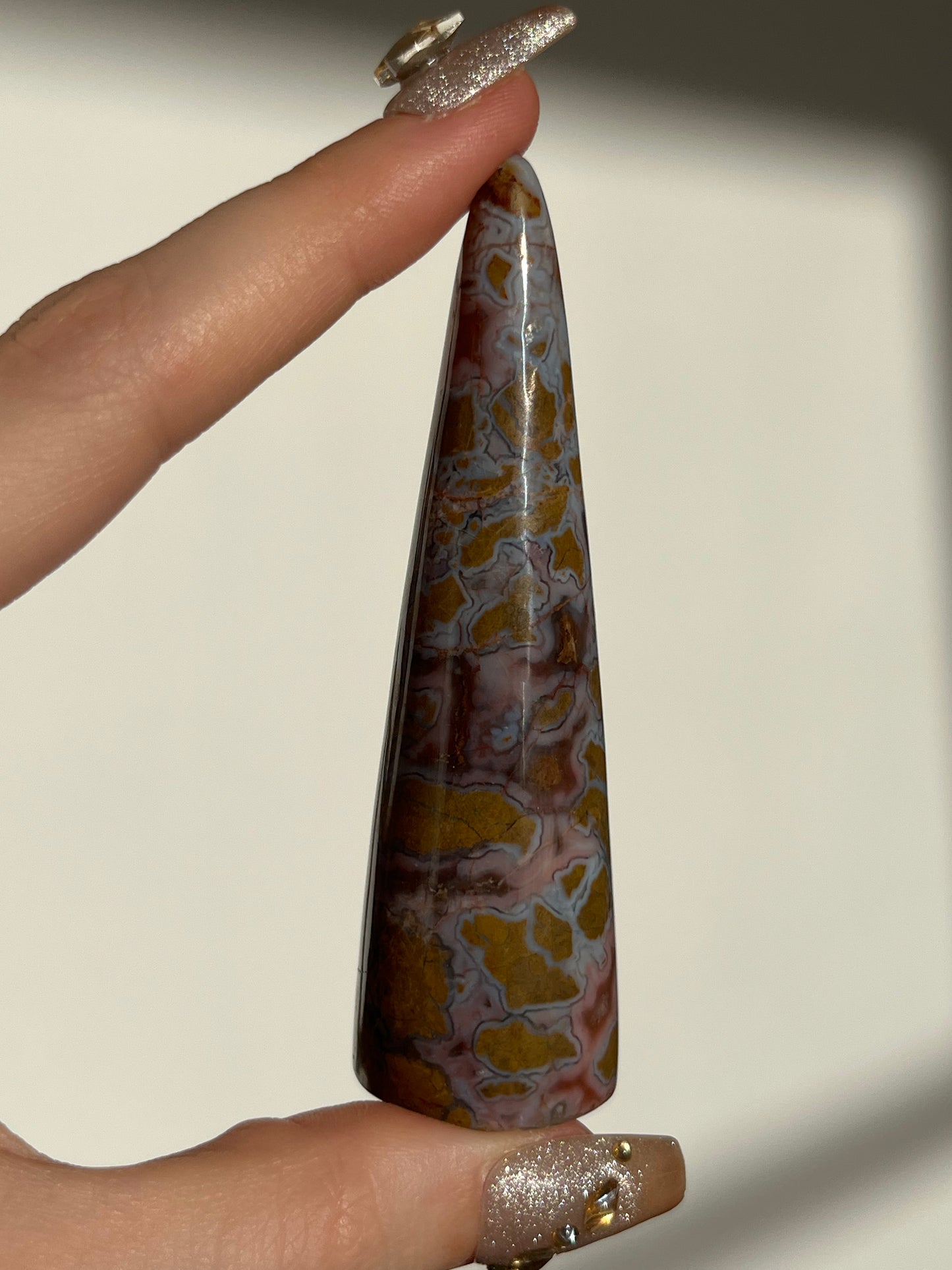Indonesian Cotton Candy Agate Ring Holder #E