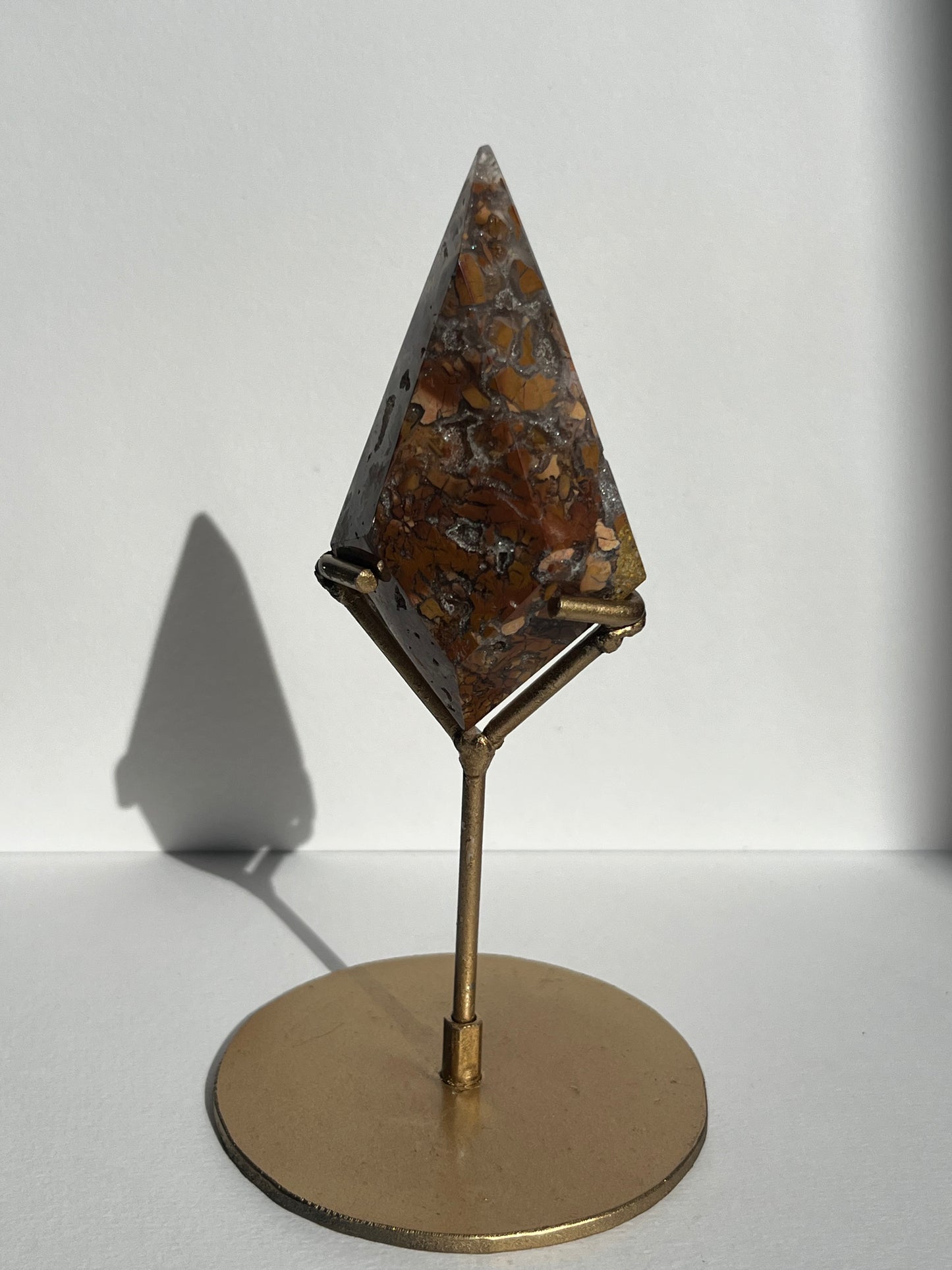 Indonesian Cotton Candy Agate Diamond Carving on Stand E