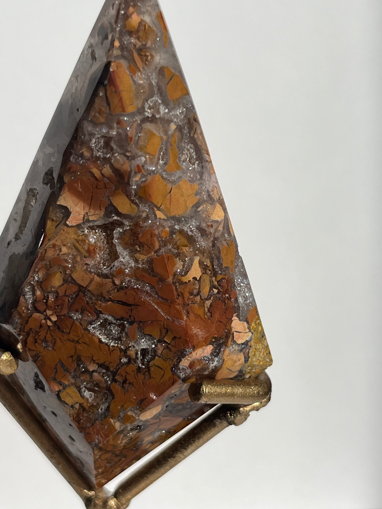 Indonesian Cotton Candy Agate Diamond Carving on Stand E