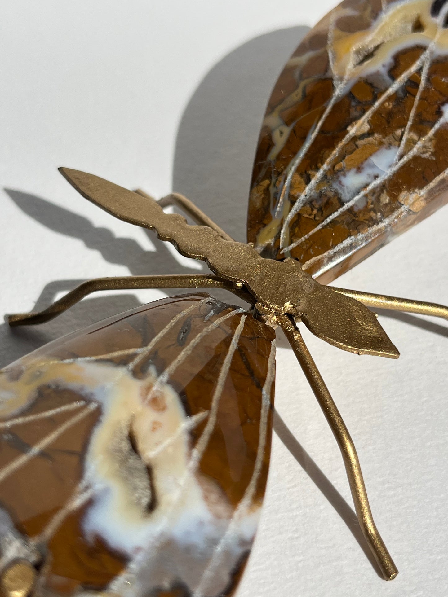 Indonesian Cotton Candy Agate Dragonfly Carving on Stand B