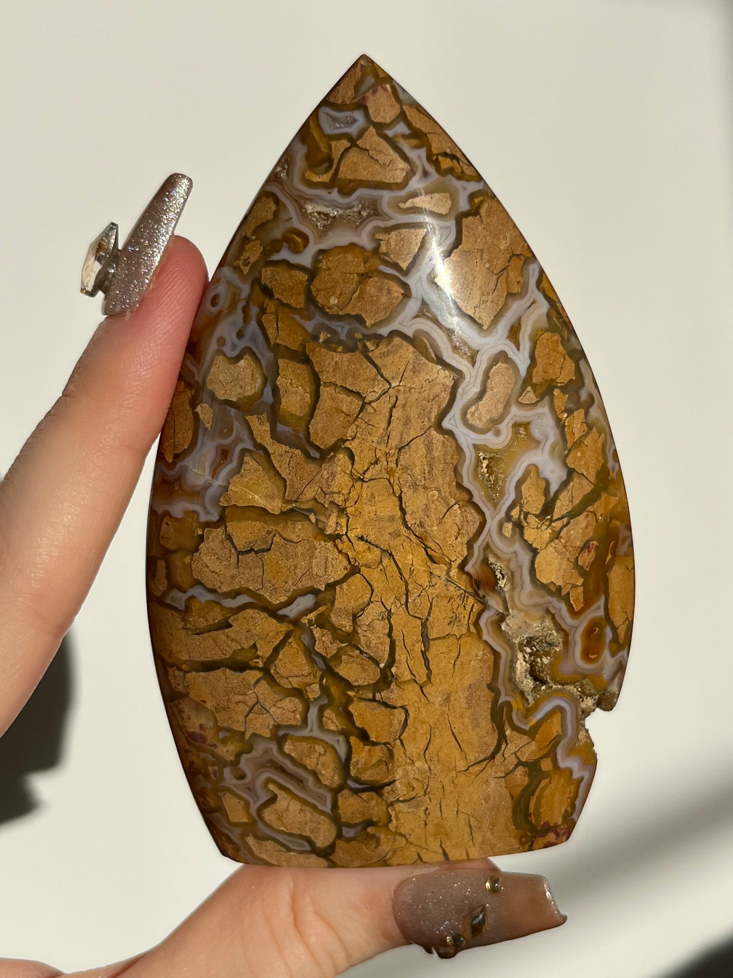 'Api' Indonesian Cotton Candy Agate Flame Carving